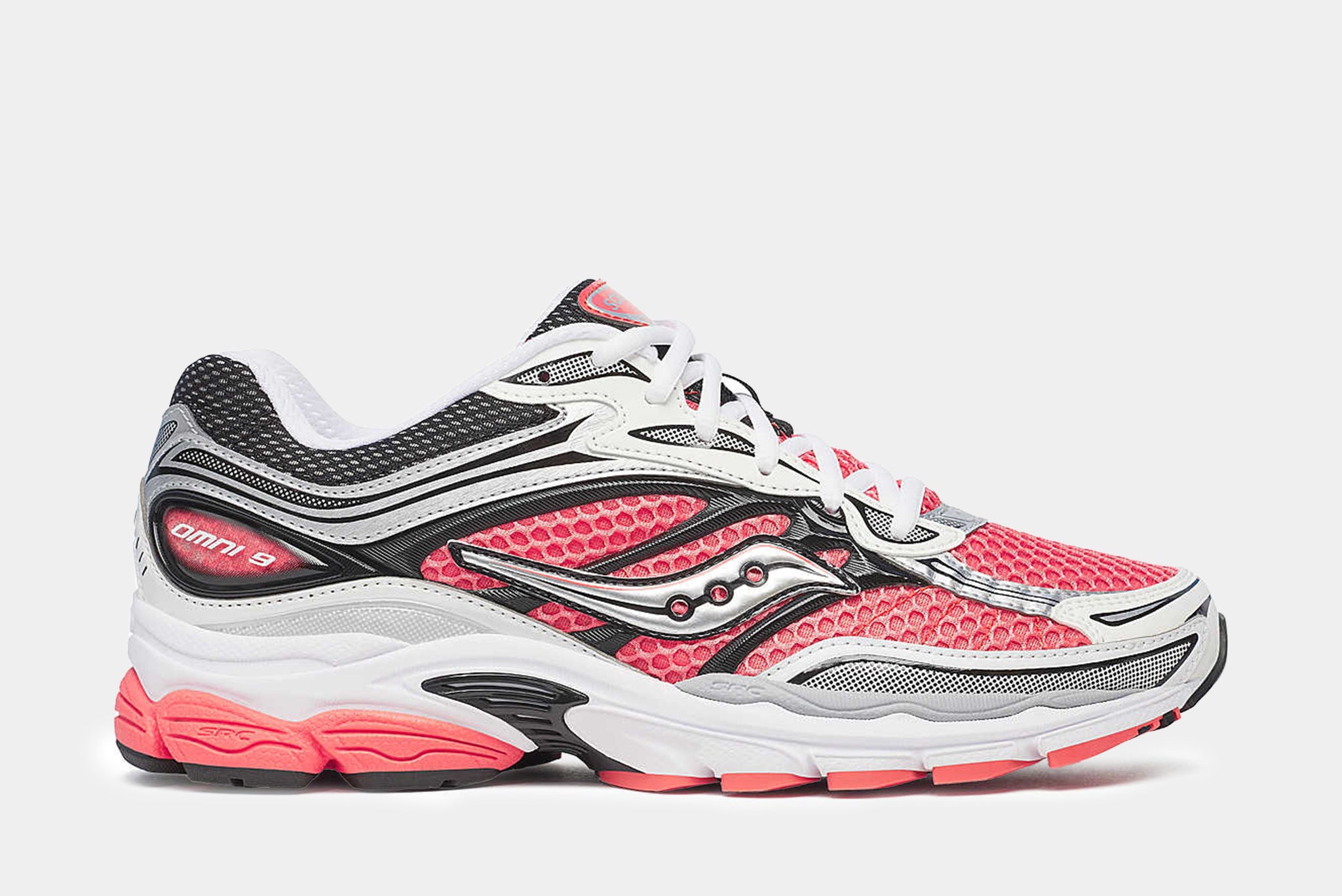 Saucony Progrid Omni 9 Mens Running Shoes Silver Coral 