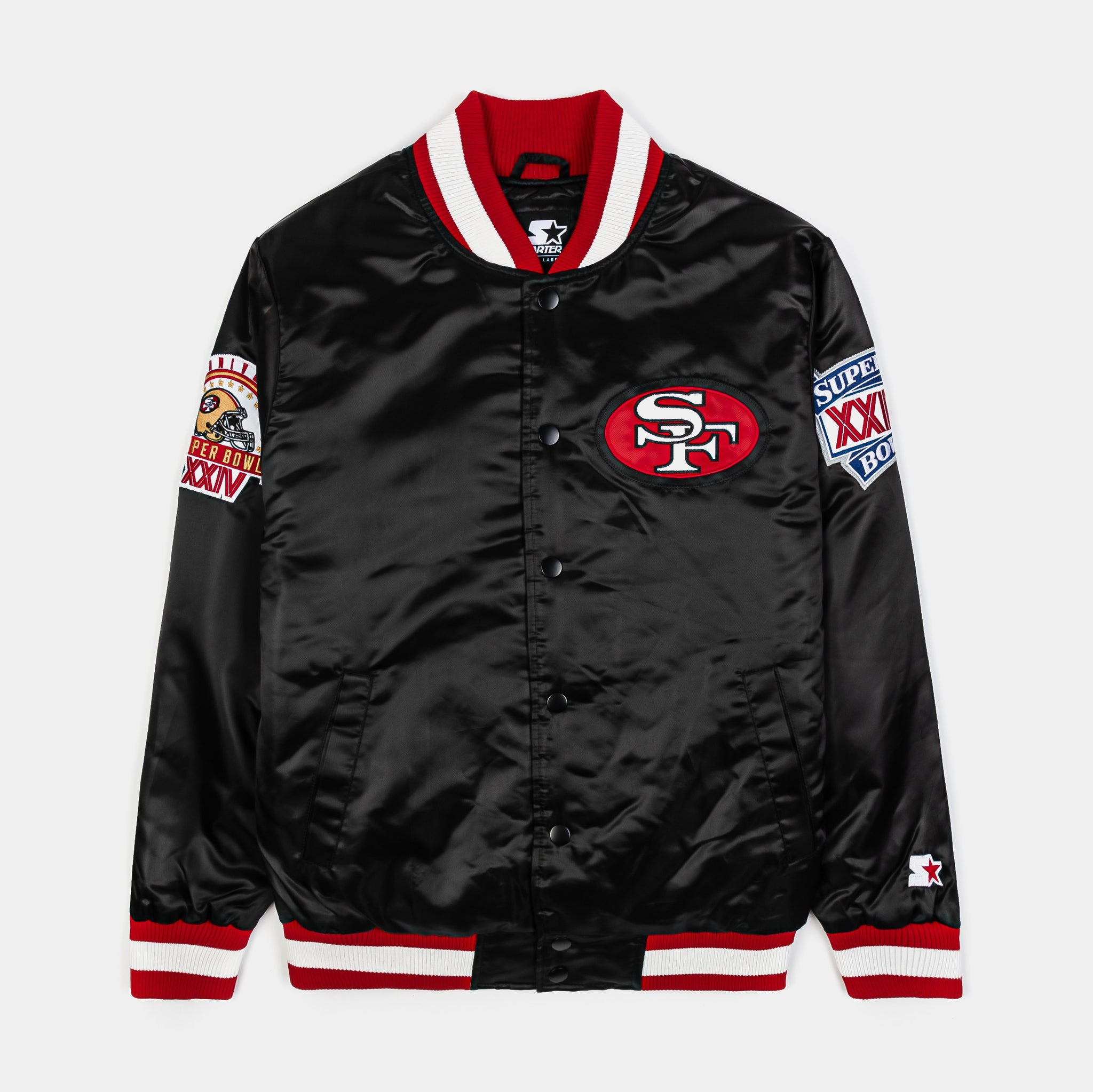 Starter San Francisco 49ers Letterman Mens Jacket Black LS8LB686