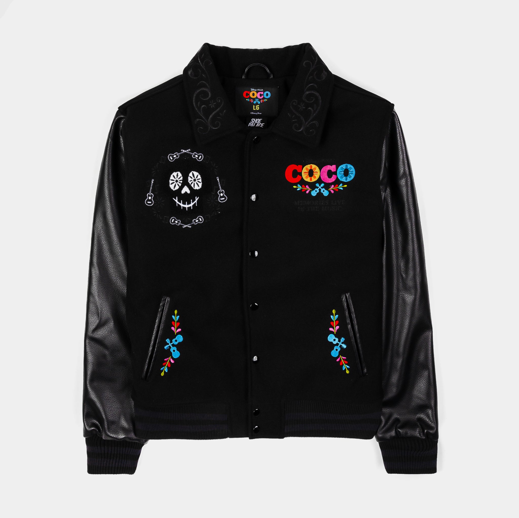 Shoe Palace SP x Coco Memories Varsity Mens Jacket Black Grey 