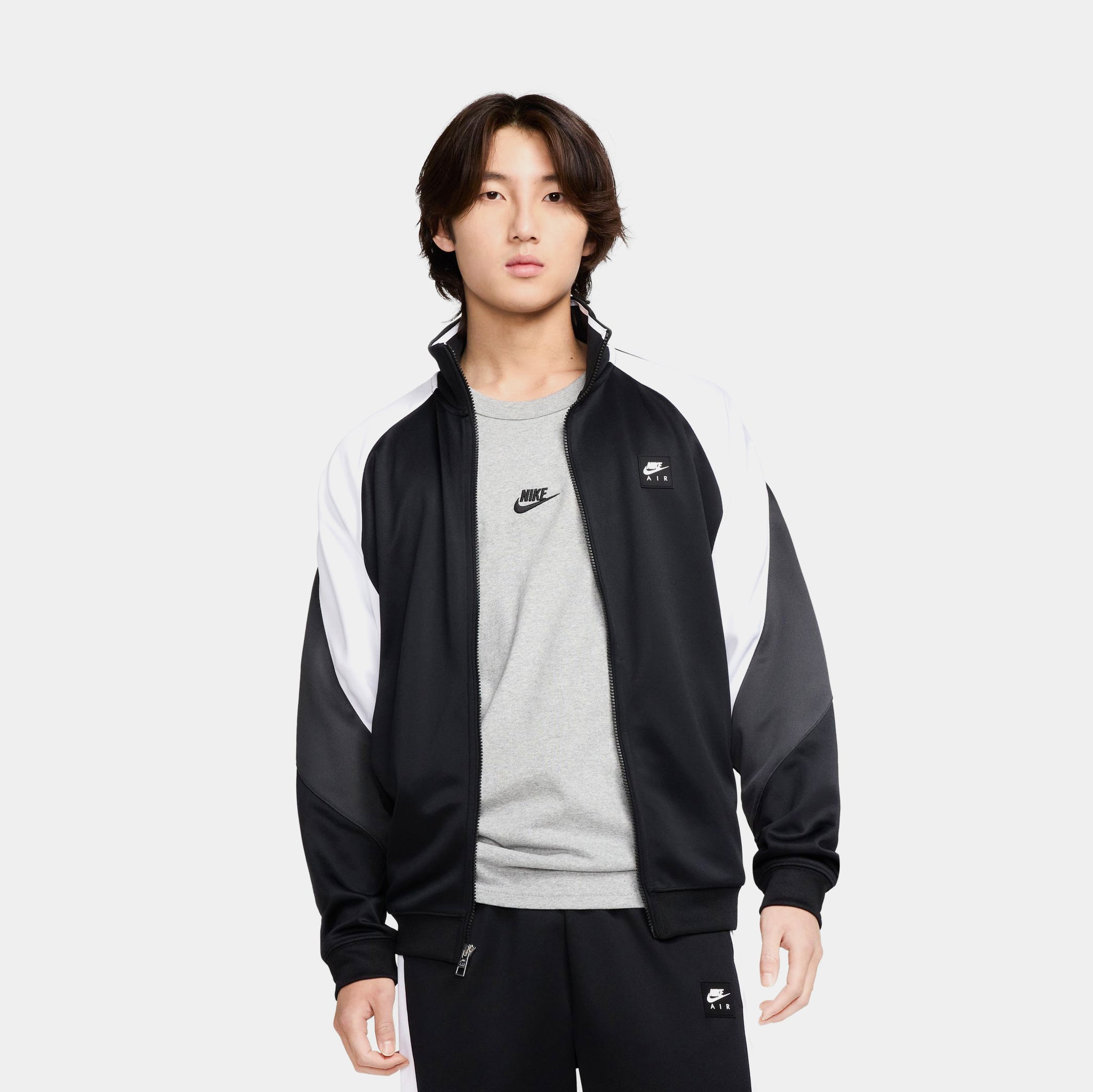 Nike Air Poly Knit Full Zip Mens Jacket Black White Anthracite 