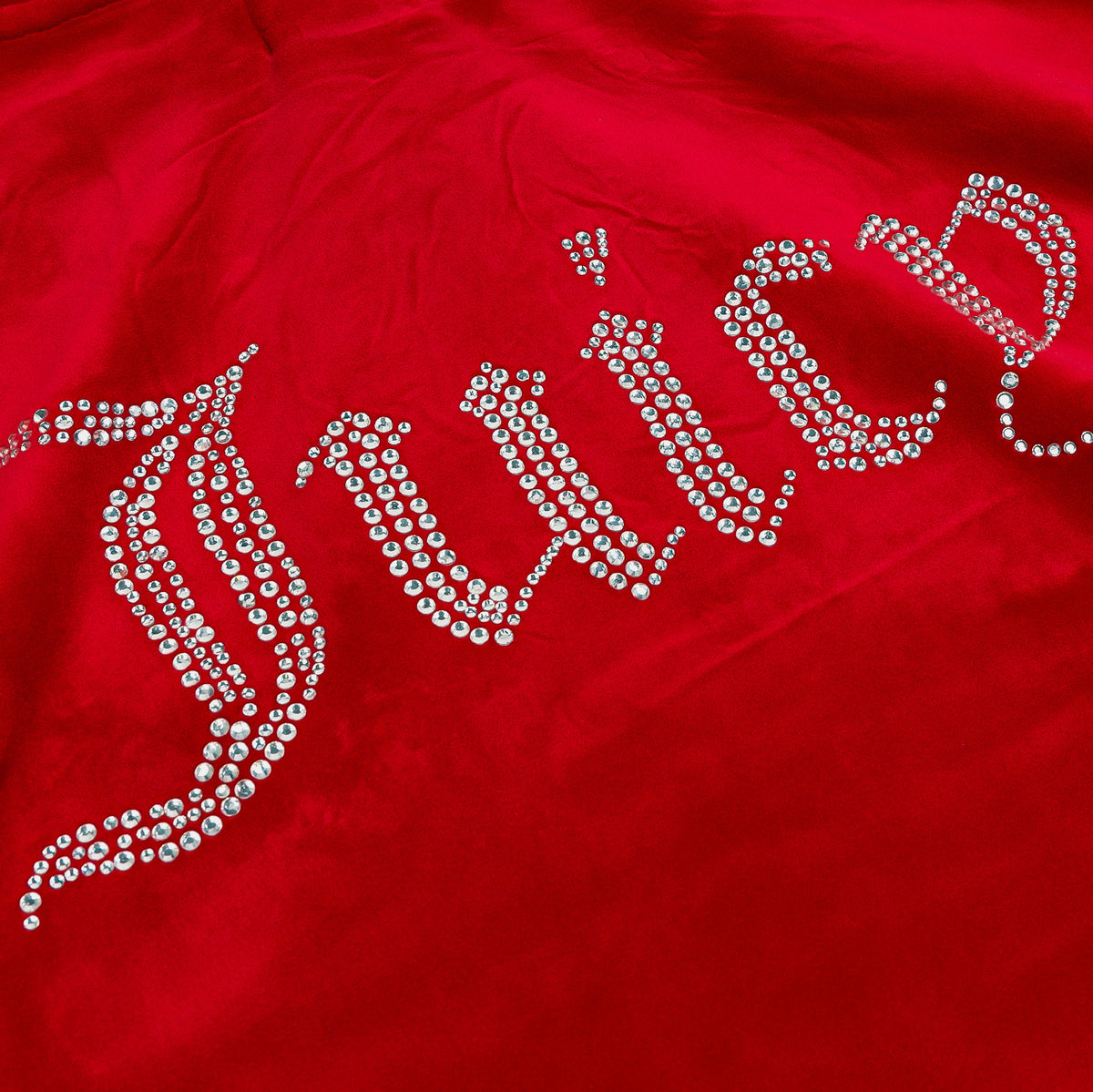 Juicy Couture Big Bling High Low Cropped Womens Hoodie Red ...