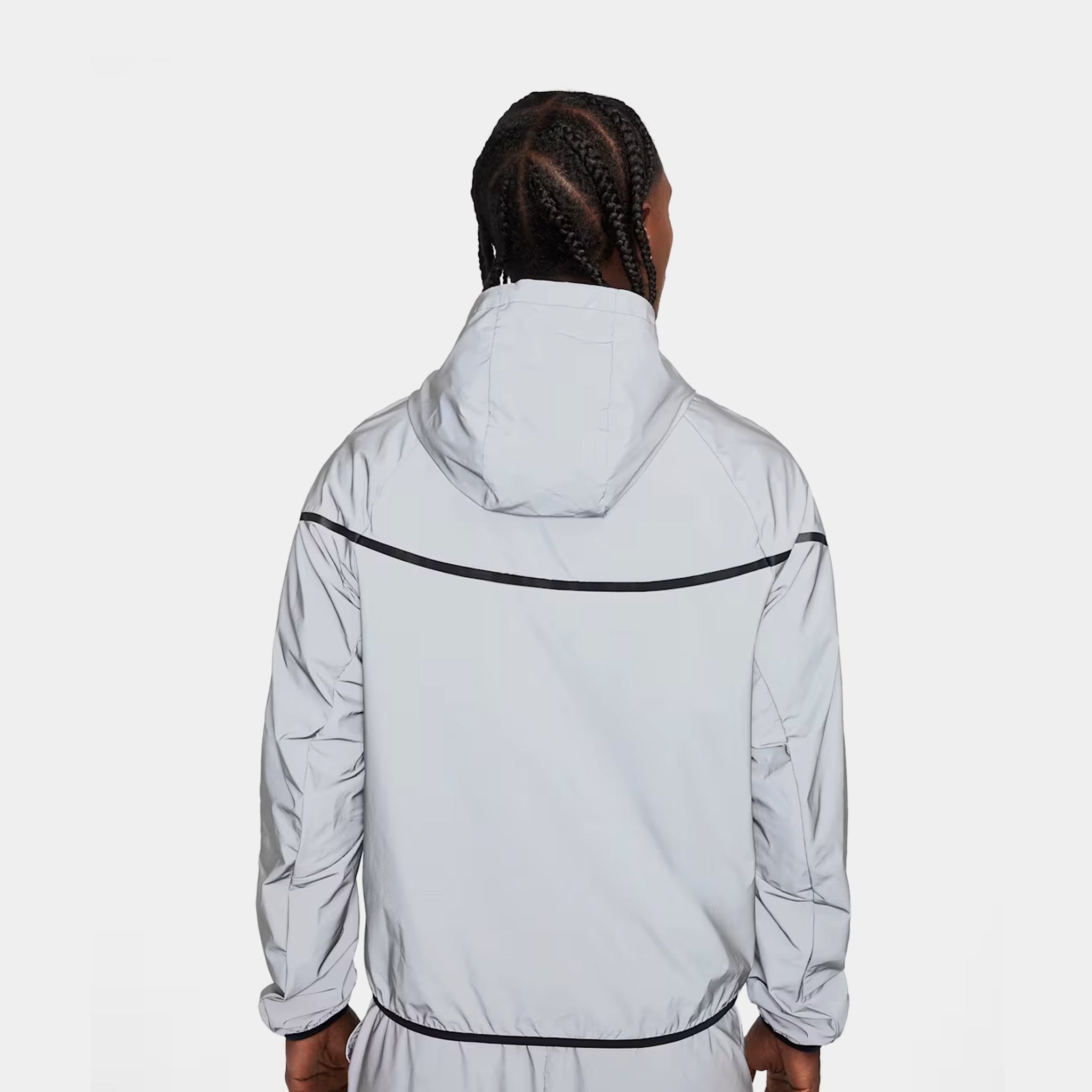 Nike Tech Woven Reflective Mens Jacket Reflect Silver Black FZ7585