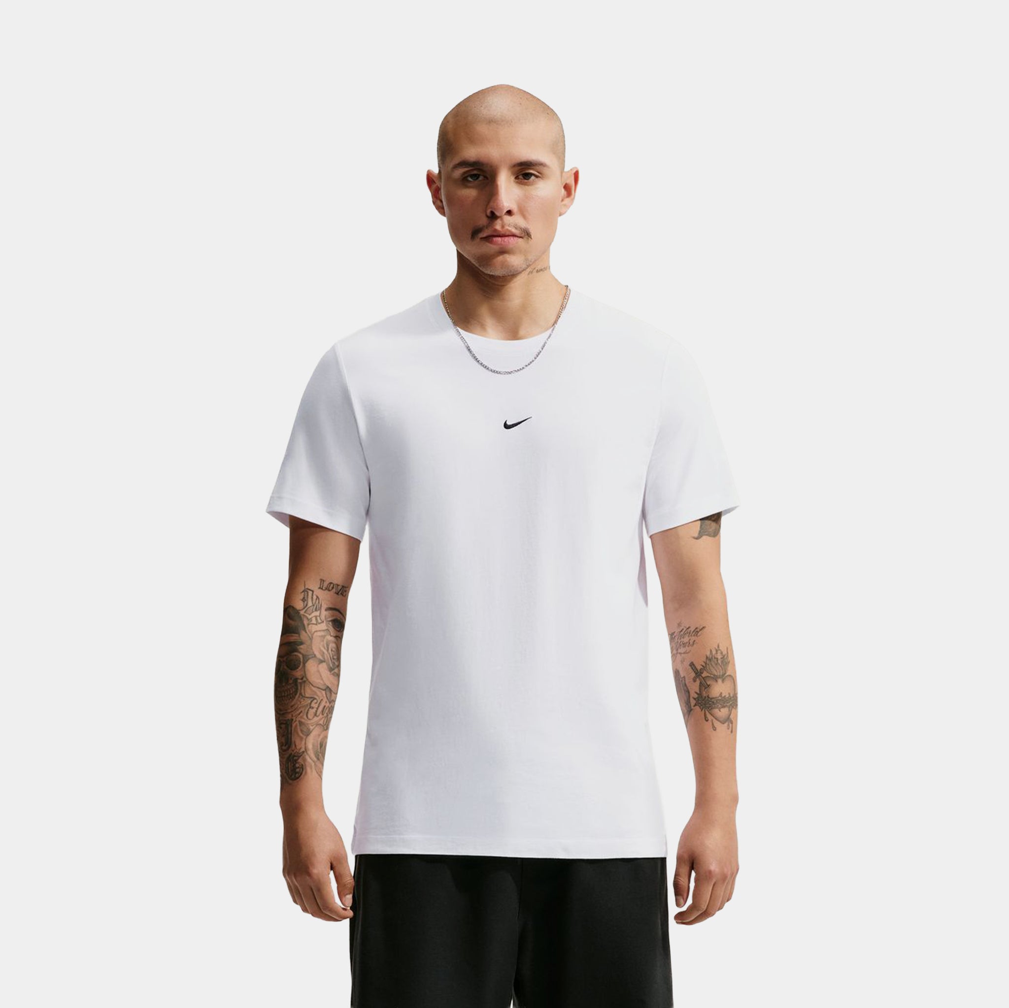 Nike Sportswear Mens Short Sleeve Shirt White Black IX2078-101