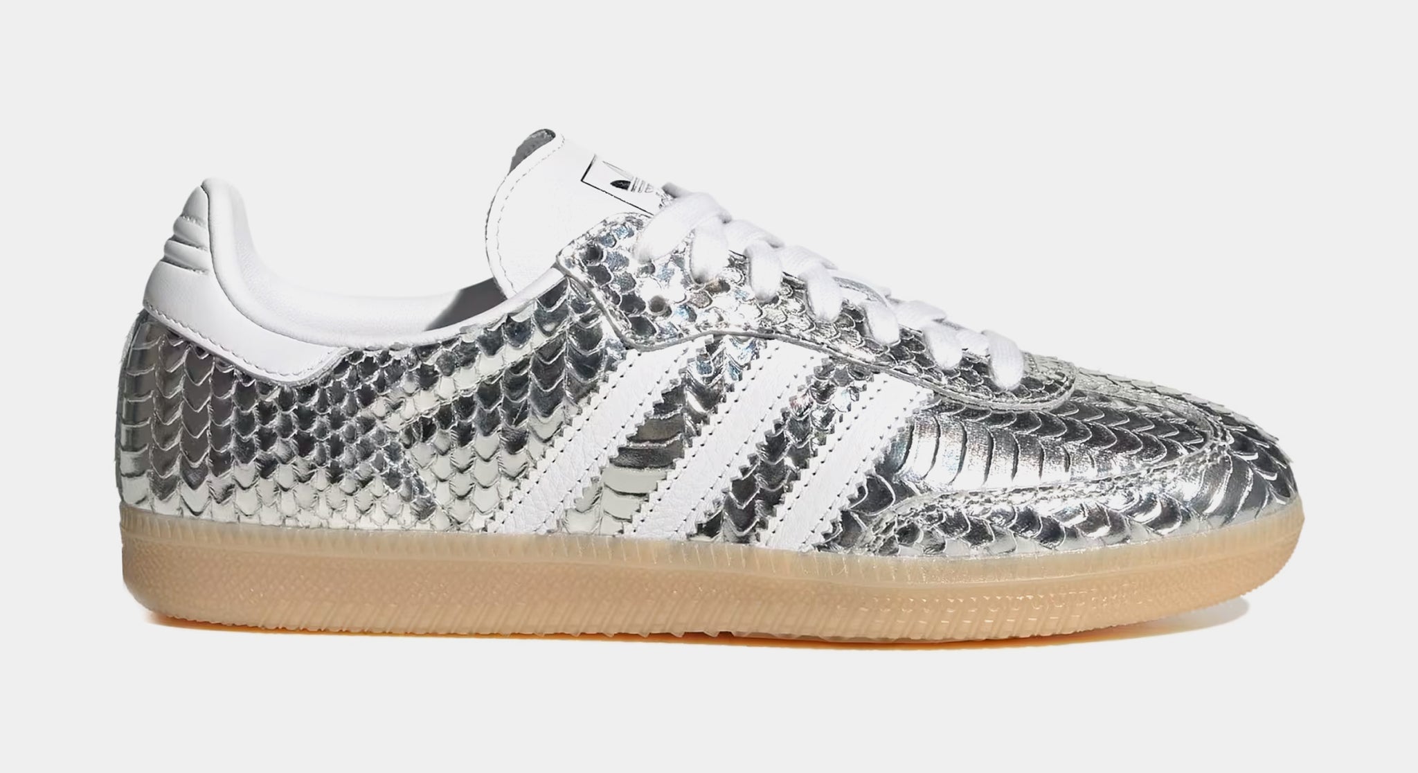 adidas Samba OG Croc Skin Womens Lifestyle Shoes Silver Metallic Cloud White  IH9016 – Shoe Palace