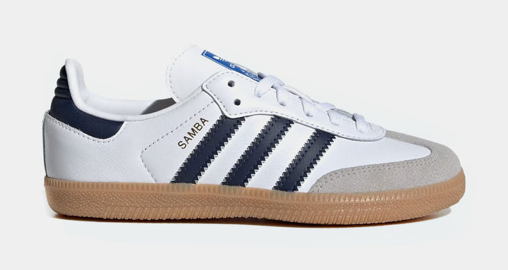 adidas Samba ホワイト/ネイビー SAMBA OG adidas Samba OG Grade School Lifestyle Shoes Cloud White