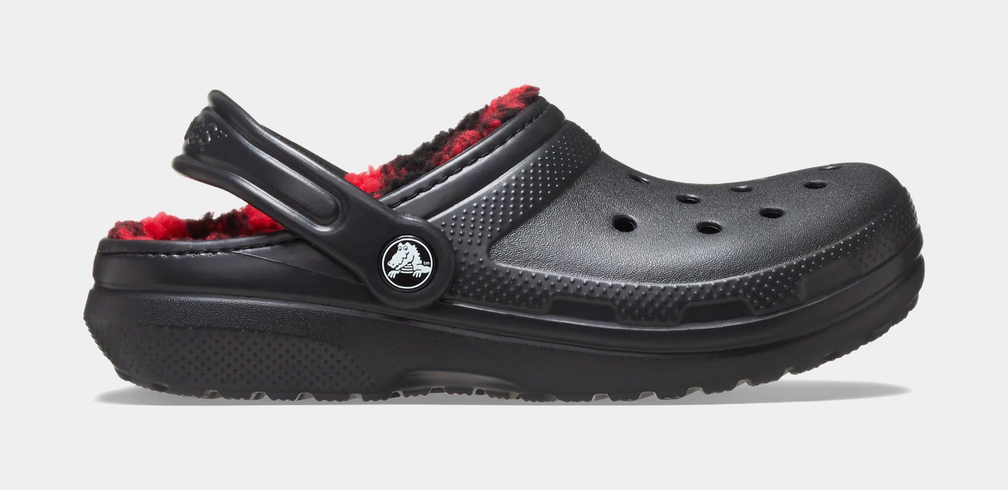 Crocs Classic Clog Buffalo Check Infant Toddler Sandals Black Red