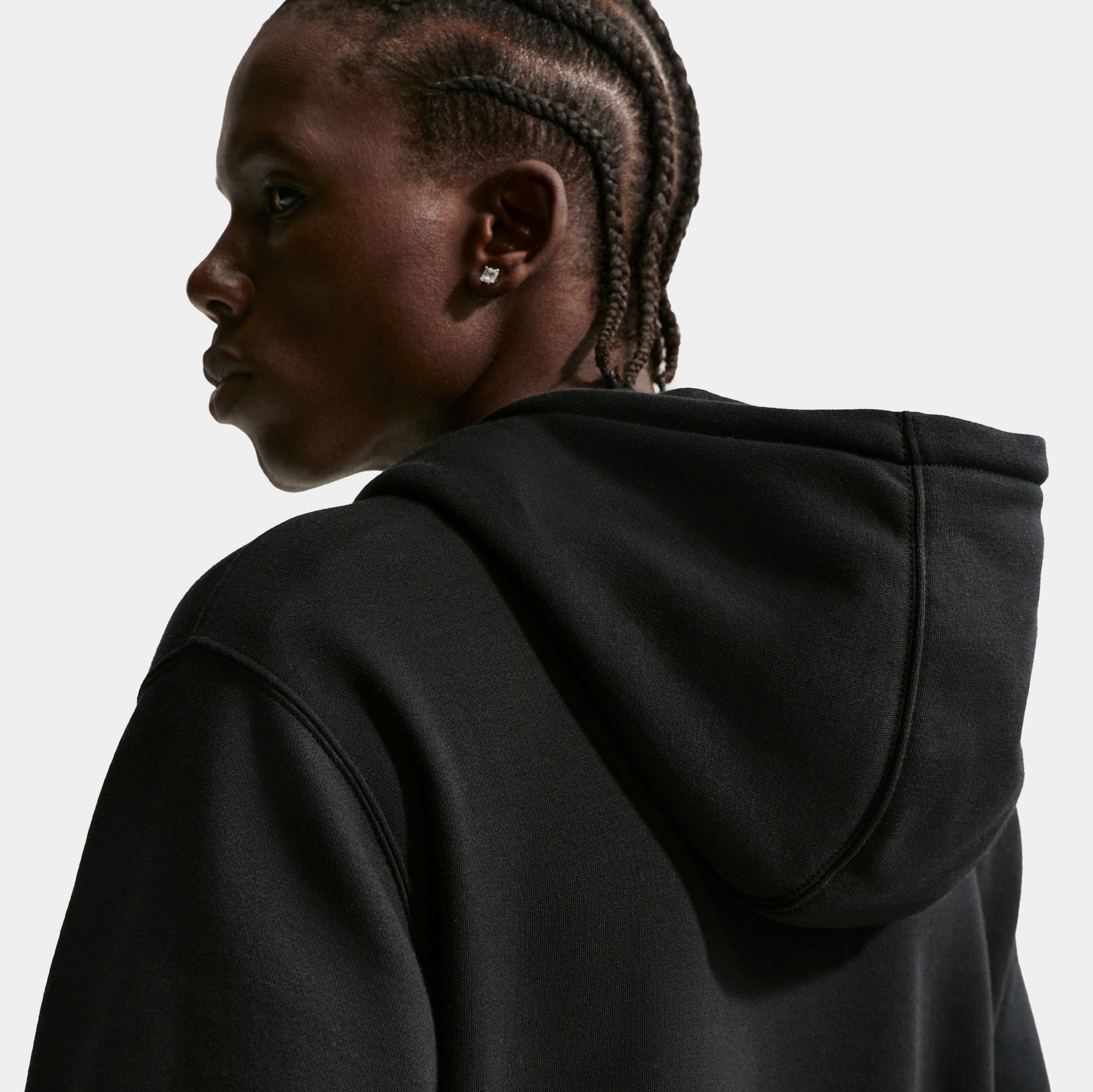 Nike NSW Club Fleece Zip Up Mens Hoodie Black Beige IF0687-010