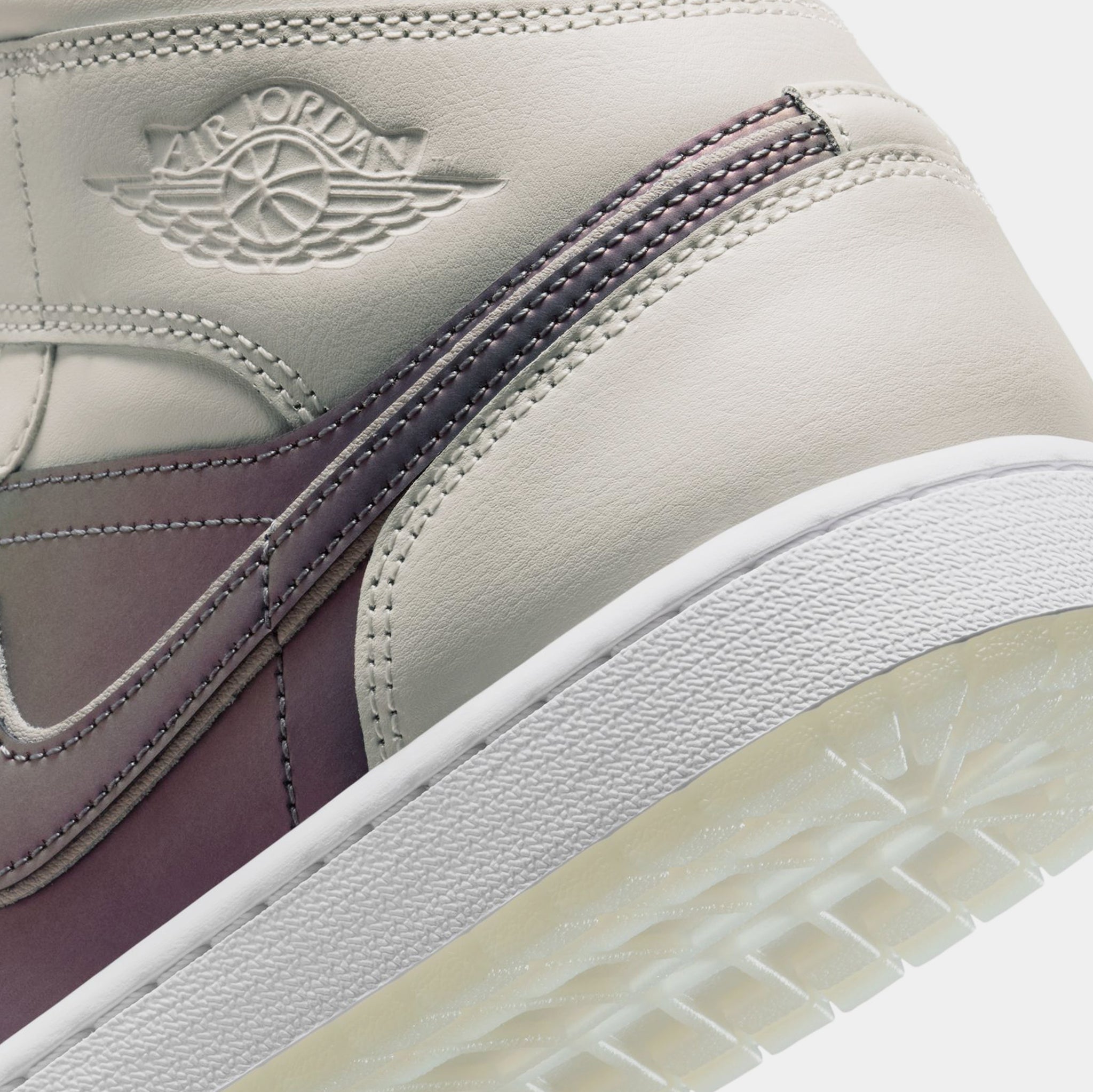 Jordan Air Jordan 1 Mid Iridescent Mens Lifestyle Shoes Phantom 