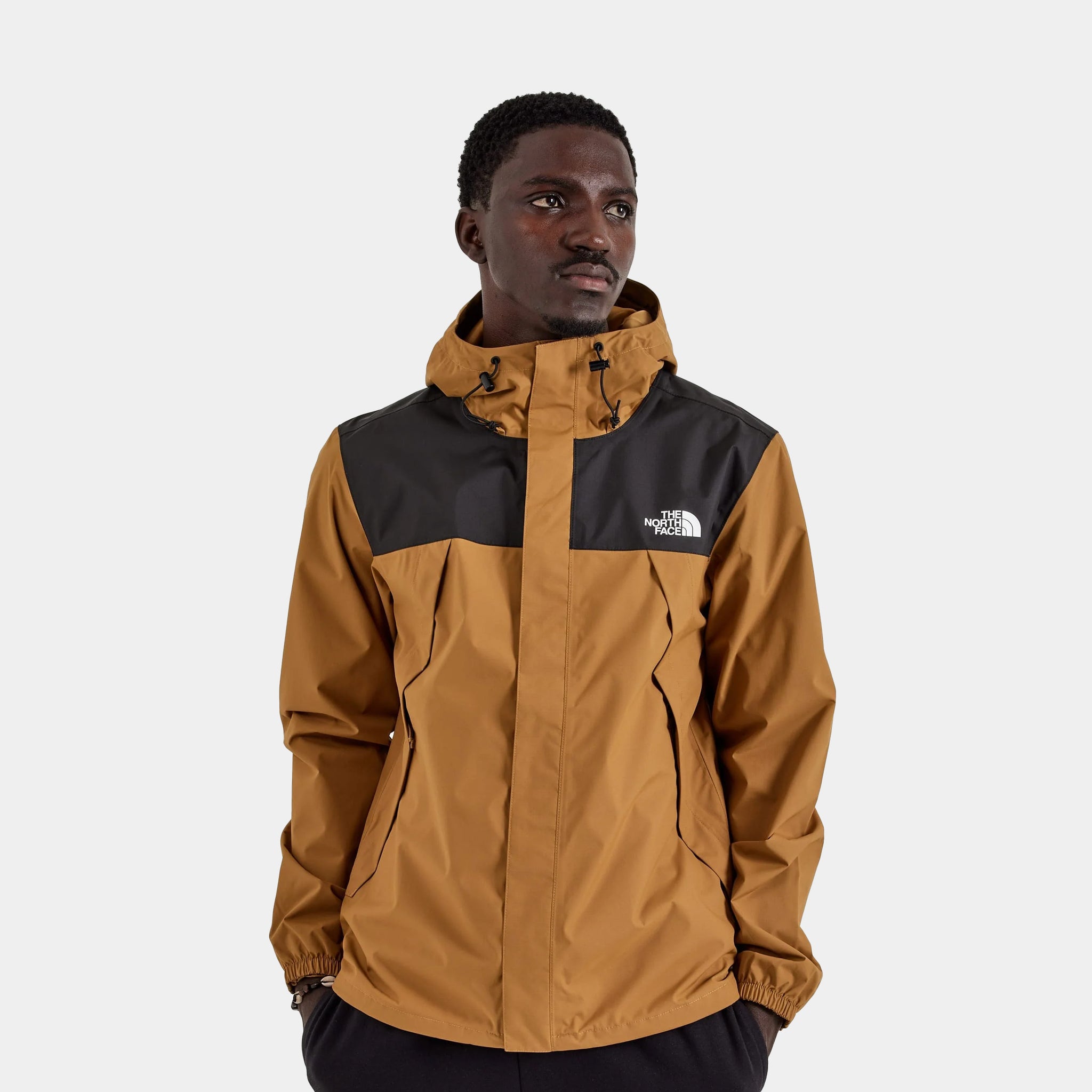 The North Face Antora Rain Zip Up Mens Jacket Brown Black NF0A7QEY 