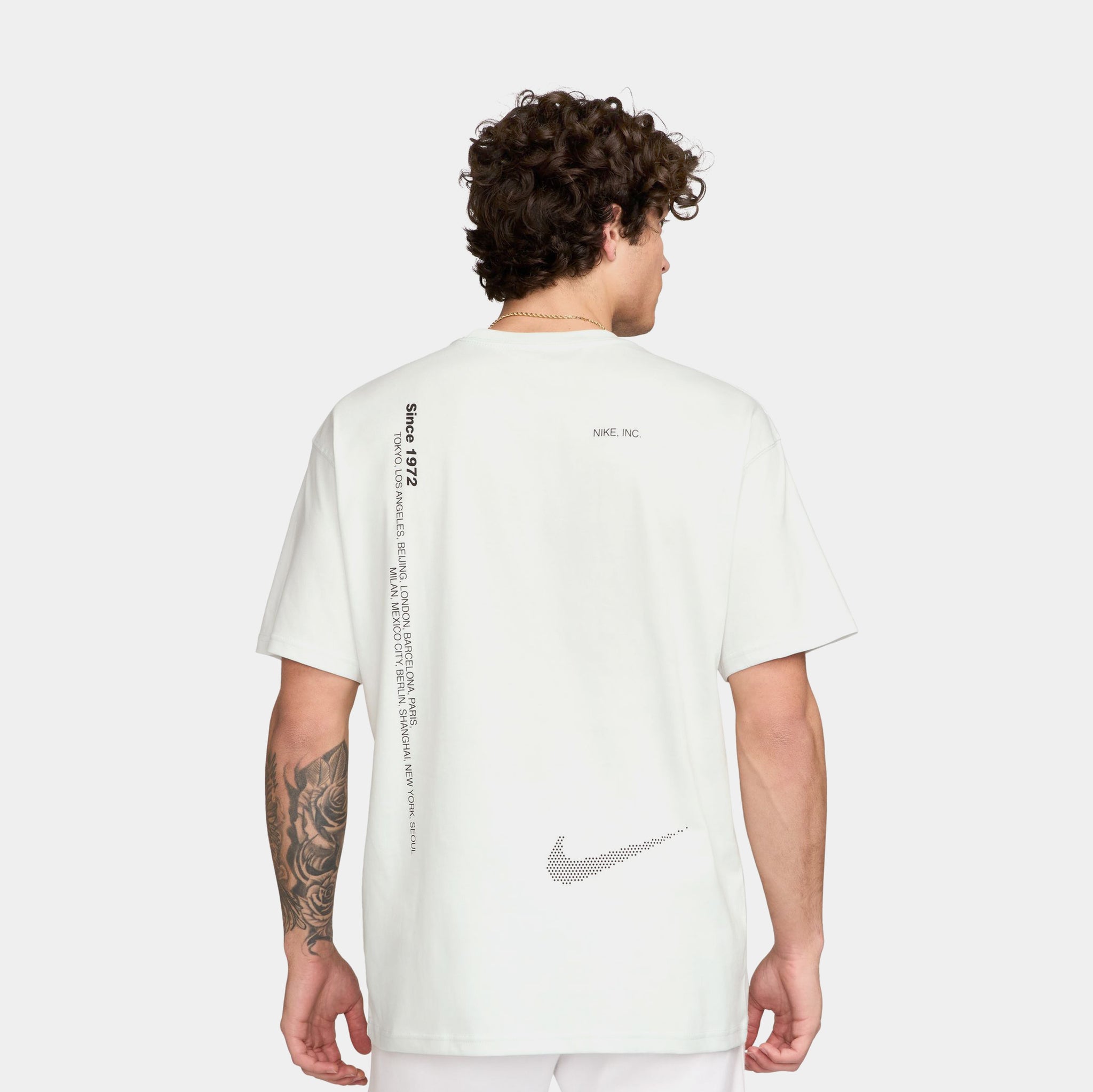 Nike NSW Max 90 Swoosh Mens Short Sleeve Shirt White Black HQ9262