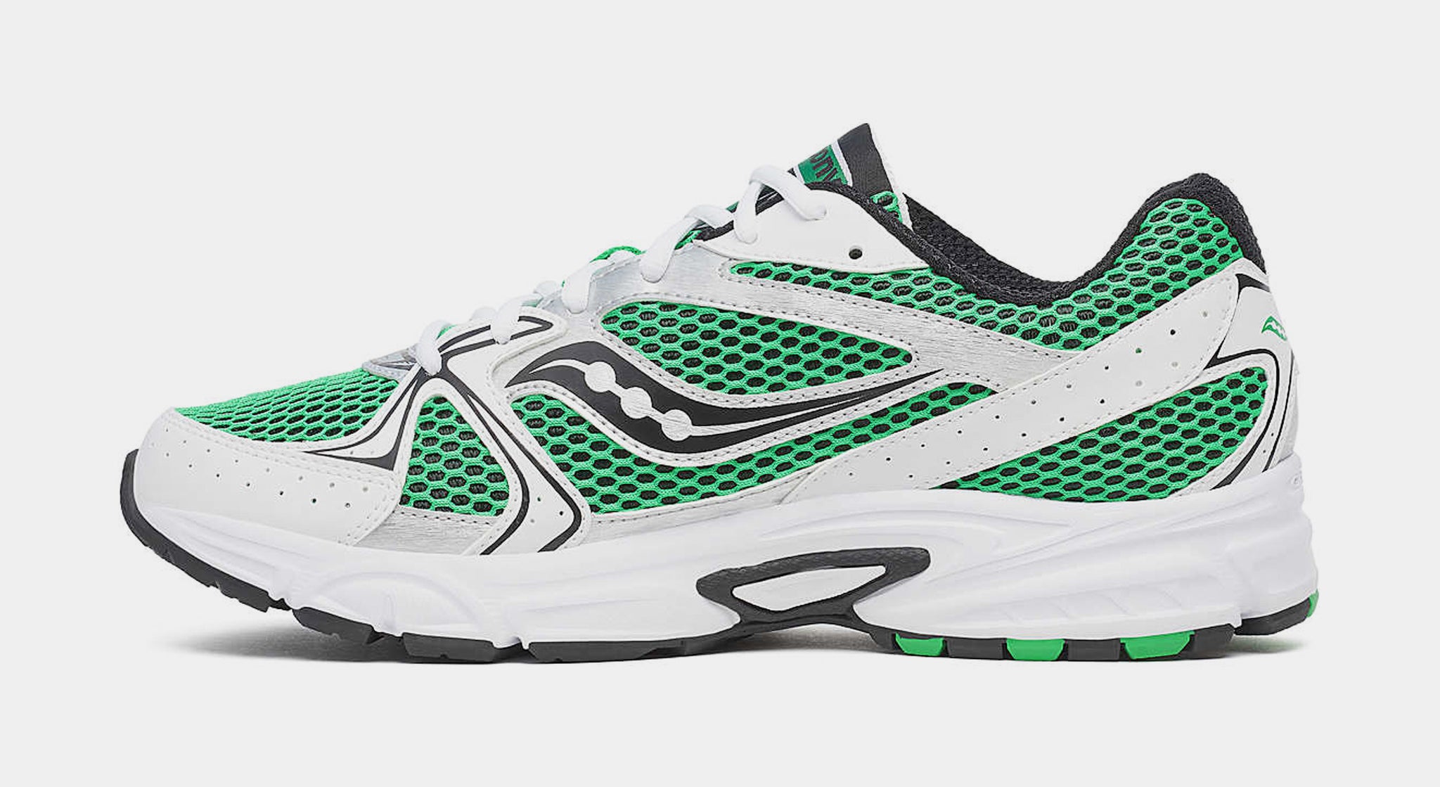 Saucony Green, White and Black Mesh Running Shoes Saucony Athletic Shoes Womens SZ 9 Lightweight Mesh Green  main image 2