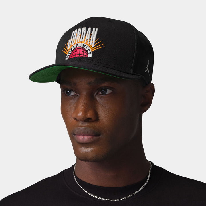 Jordan Flight Pro Unstructured Flat Bill Mens Hat Black Kelly