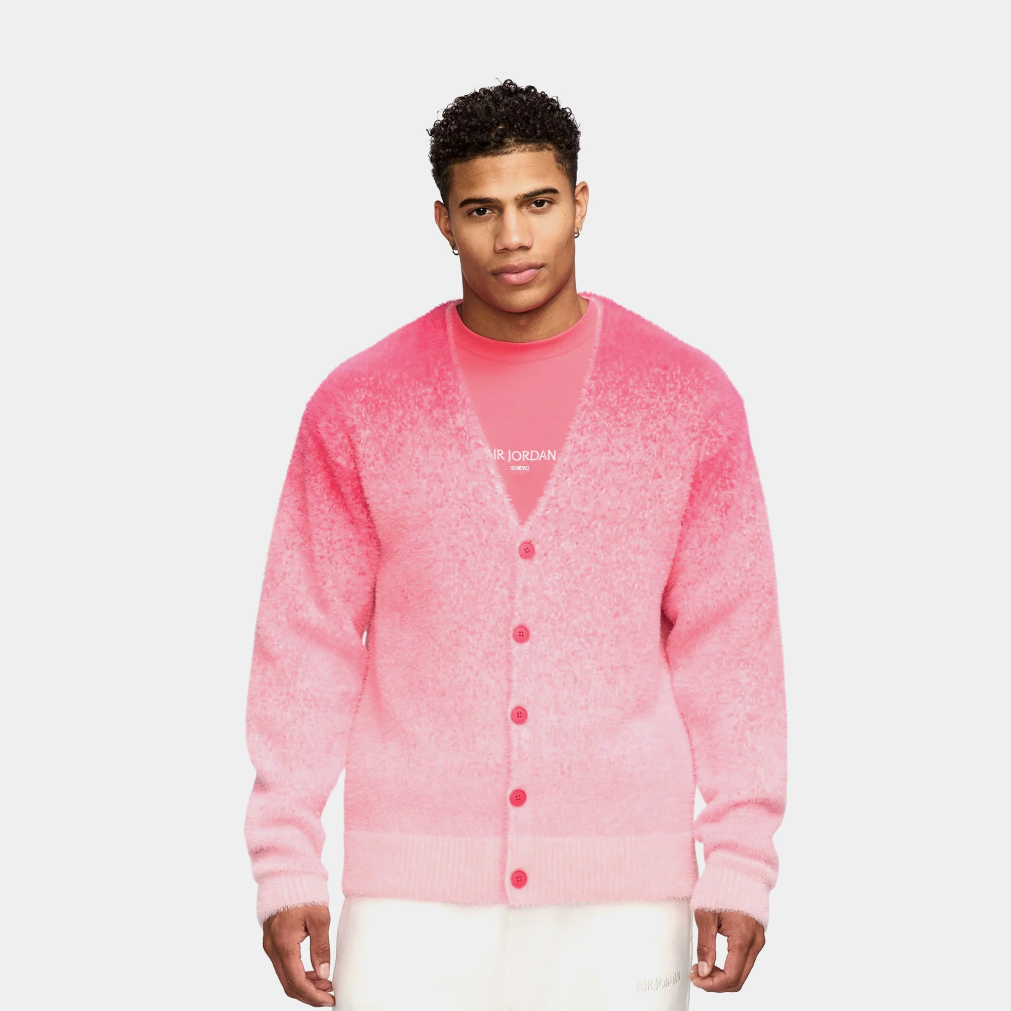 Jordan Air JDN Cardigan Mens Sweater Aster Pink FV7426-629 – Shoe