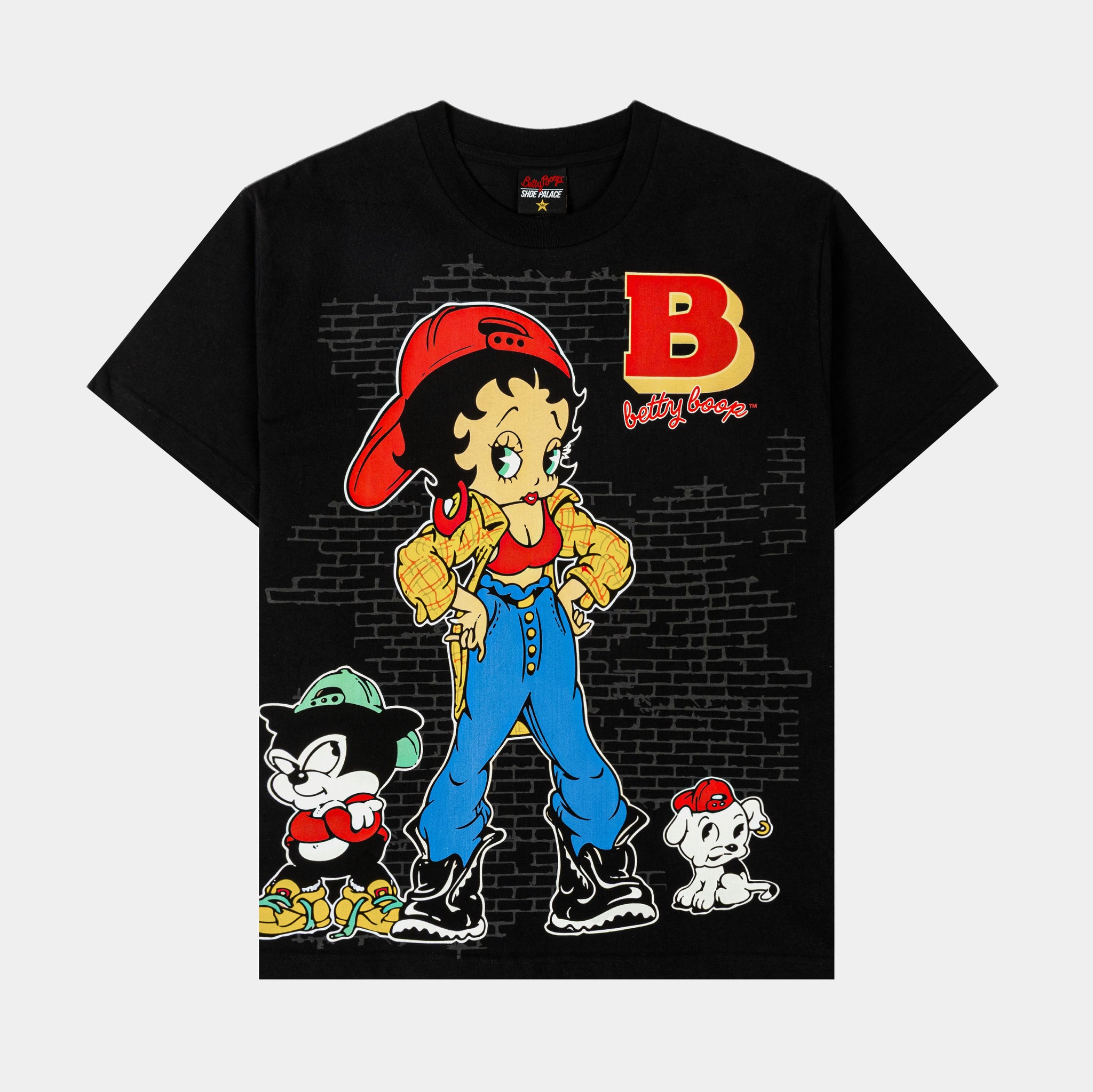 SP x Betty Boop Fitted Mens Short Sleeve Shirt Black Red BBPSS102