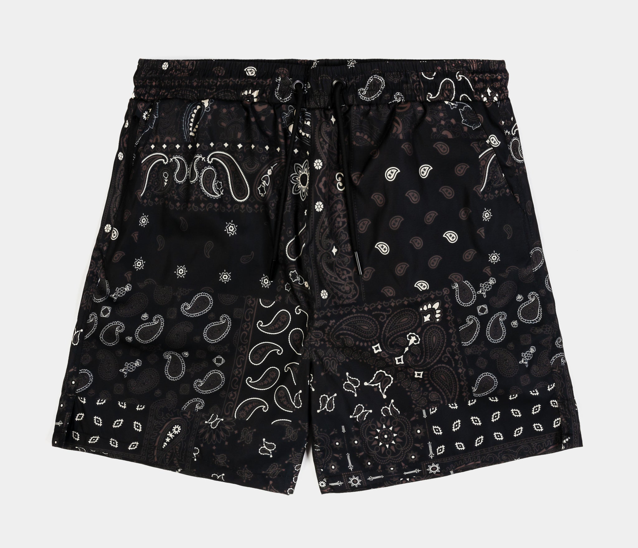 Maison Article Black Paisley Hybrid Mens Shorts Black Brown 