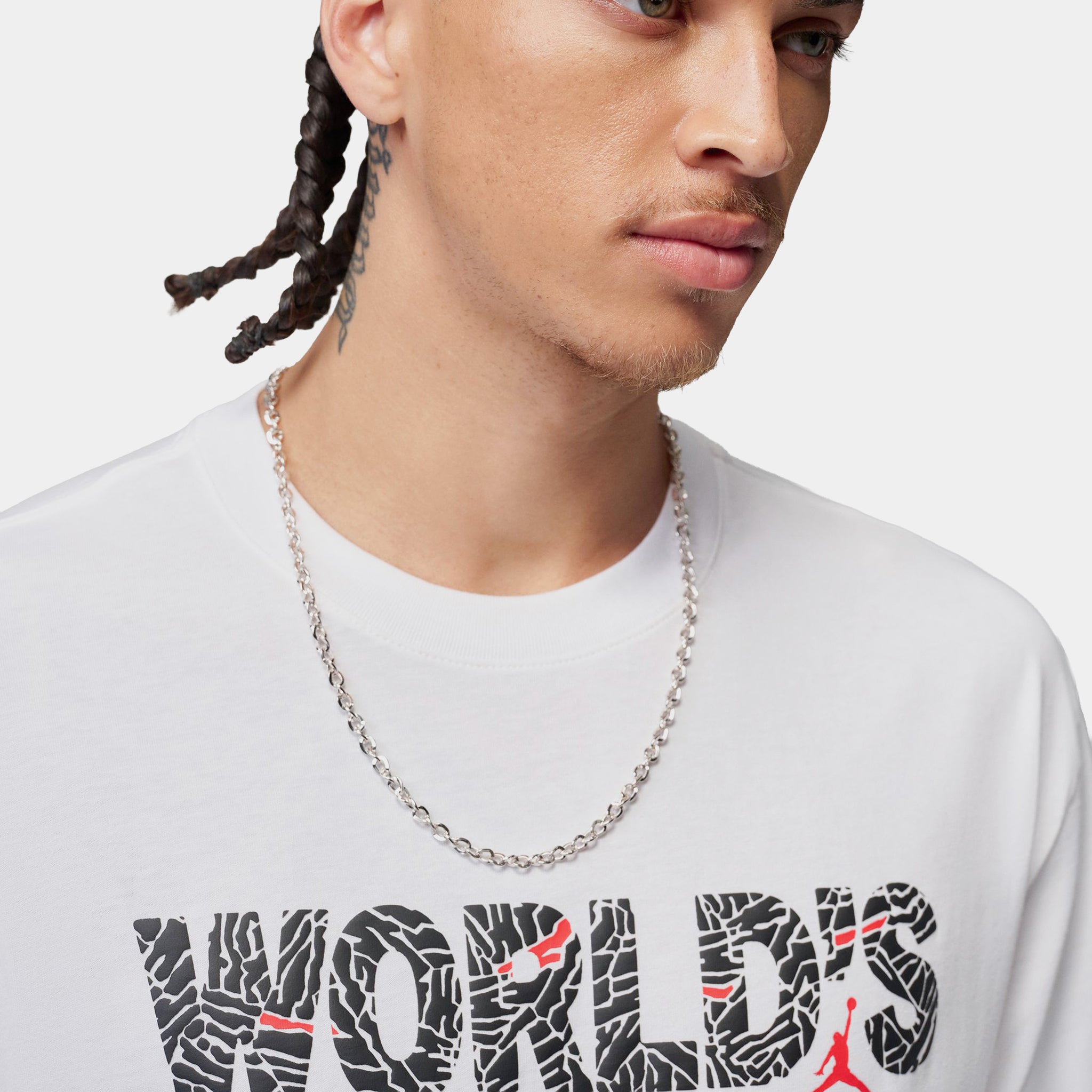 Jordan Brooklyn World's Best Graphic Mens Short Sleeve Shirt White