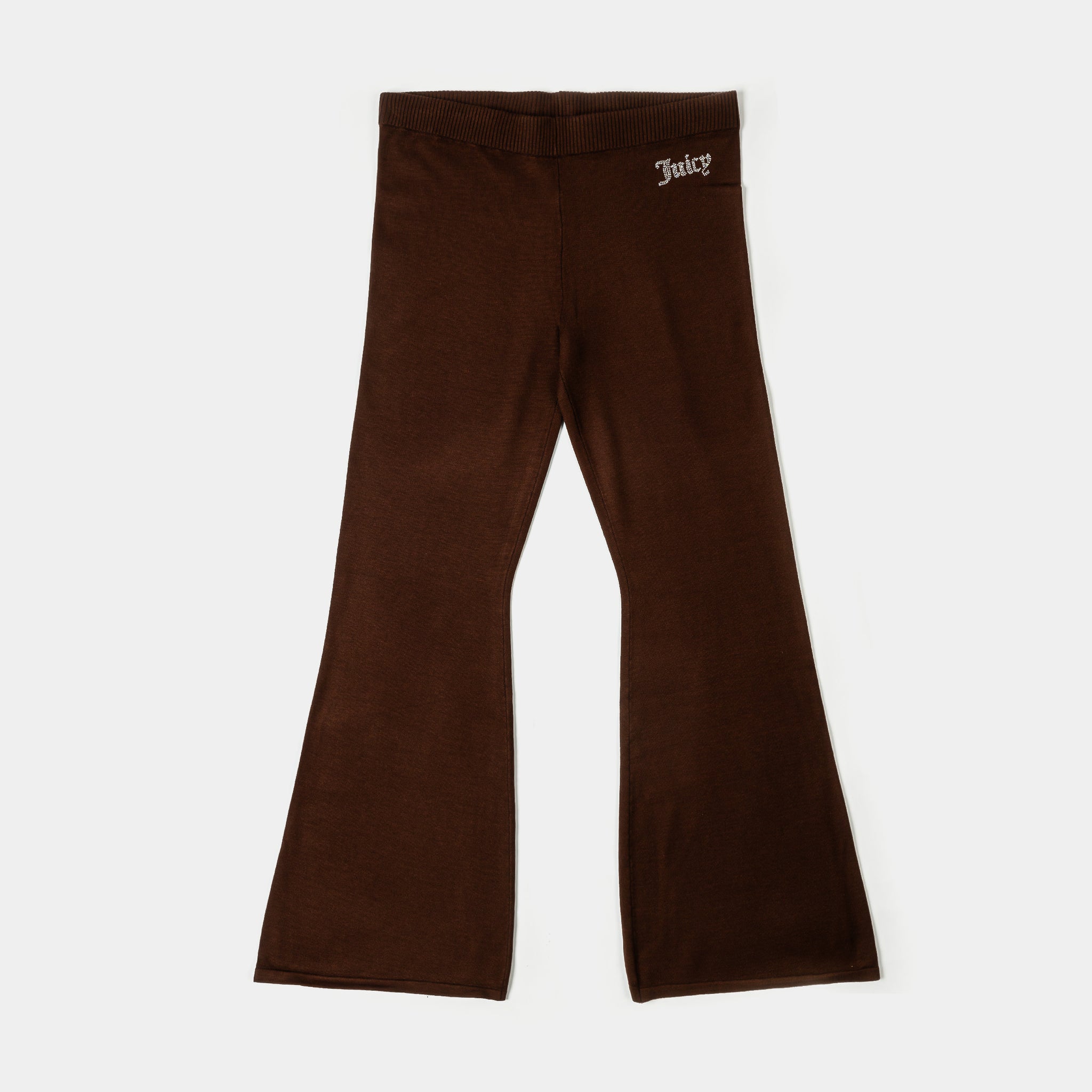 Juicy Couture ダークブラウン フレアパンツ Juicy Couture Fine Knit Bling Pants Womens Pants Brown
