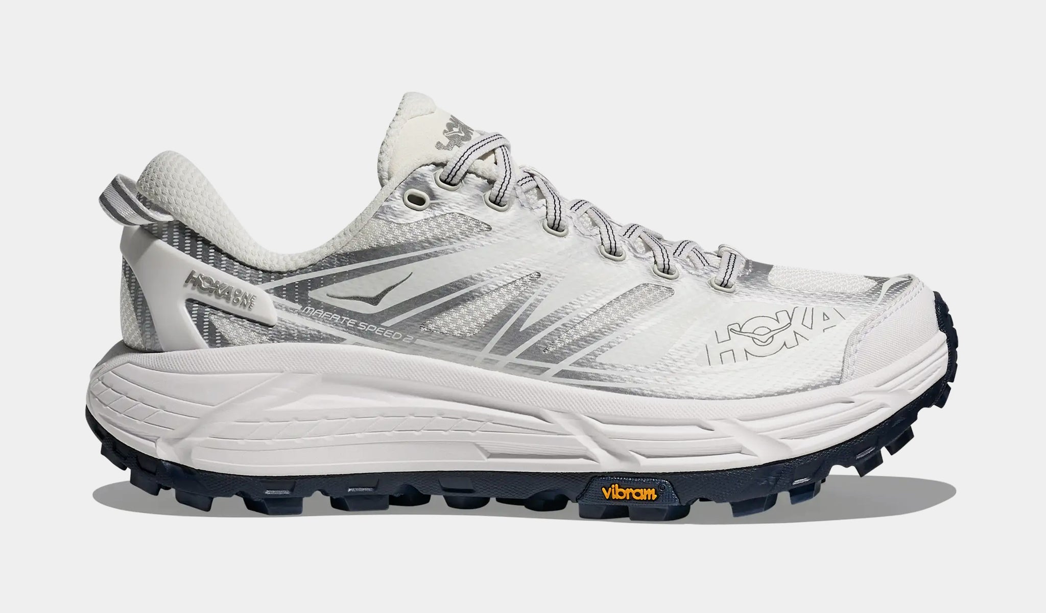 Hoka Mafate Speed 2 Mens Running Shoes White Silver 1126851 