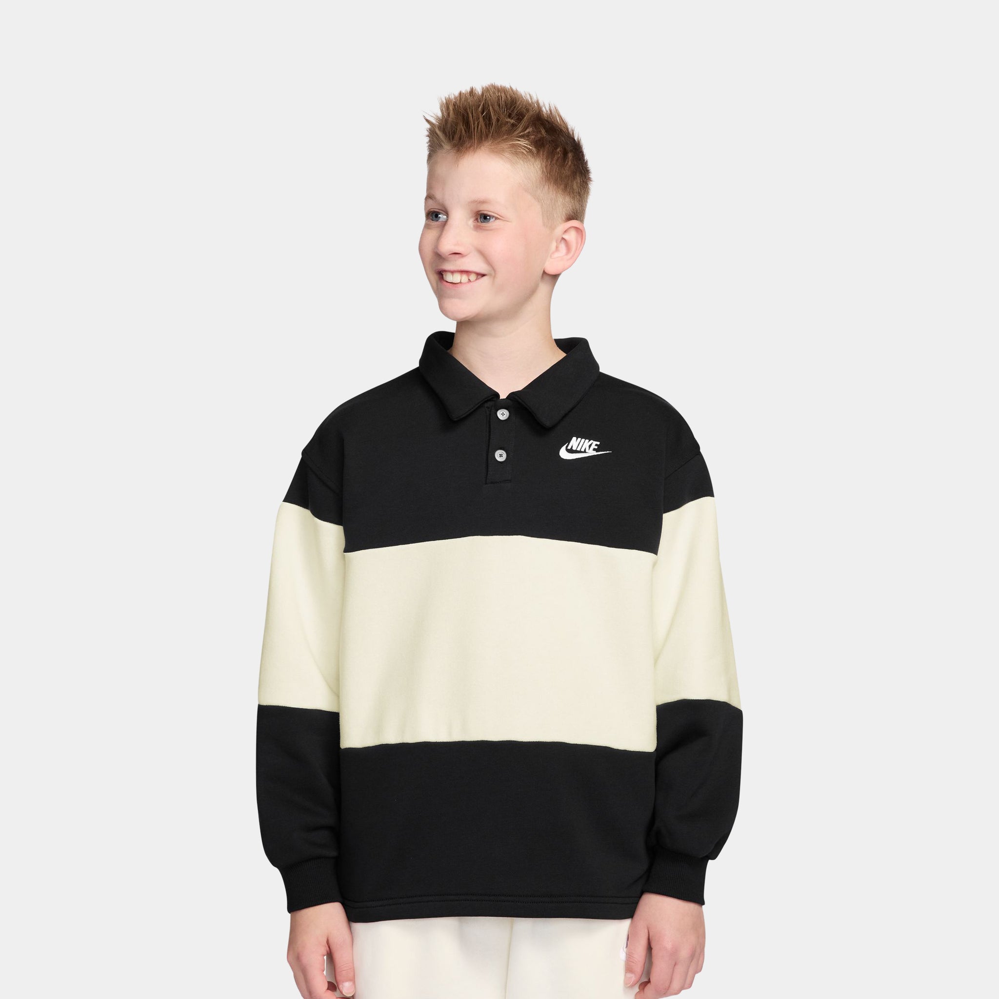 Nike NSW Club French Terry Rugby Grade School Long Sleeve Shirt