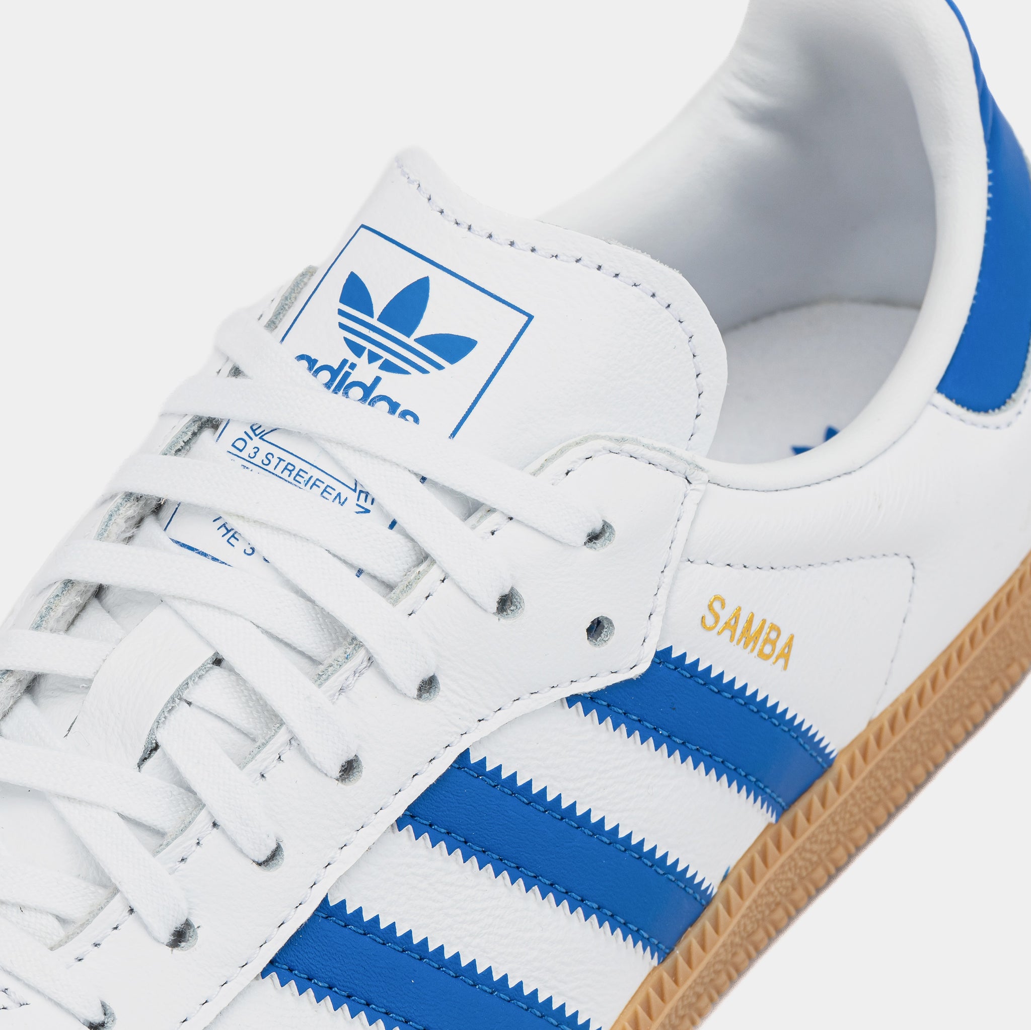adidas Kids' Grade School Samba OG Shoes, Size 7, White/Blue adidas Kids' Grade School Samba OG Shoes, Size 7, White/Blue