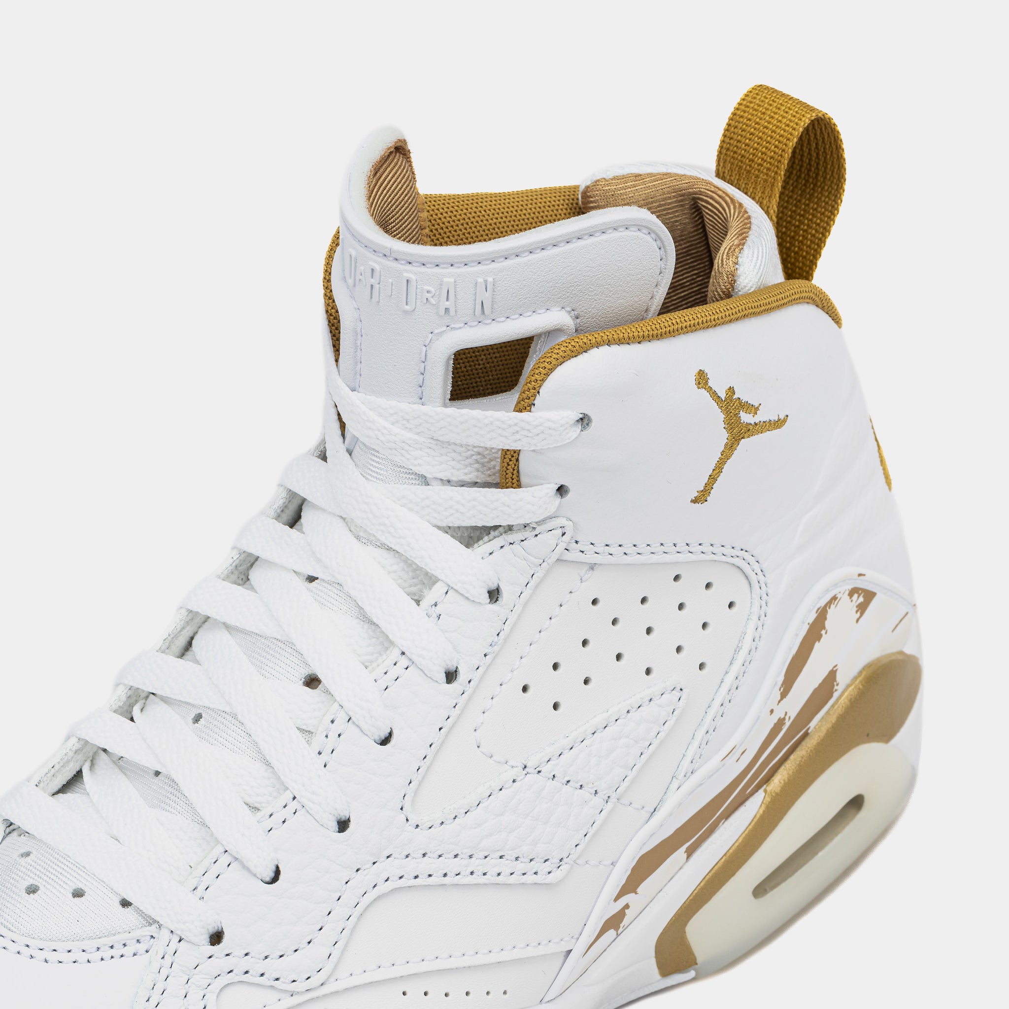 Jordan Jumpman MVP Mens Basketball Shoes White Metallic Gold