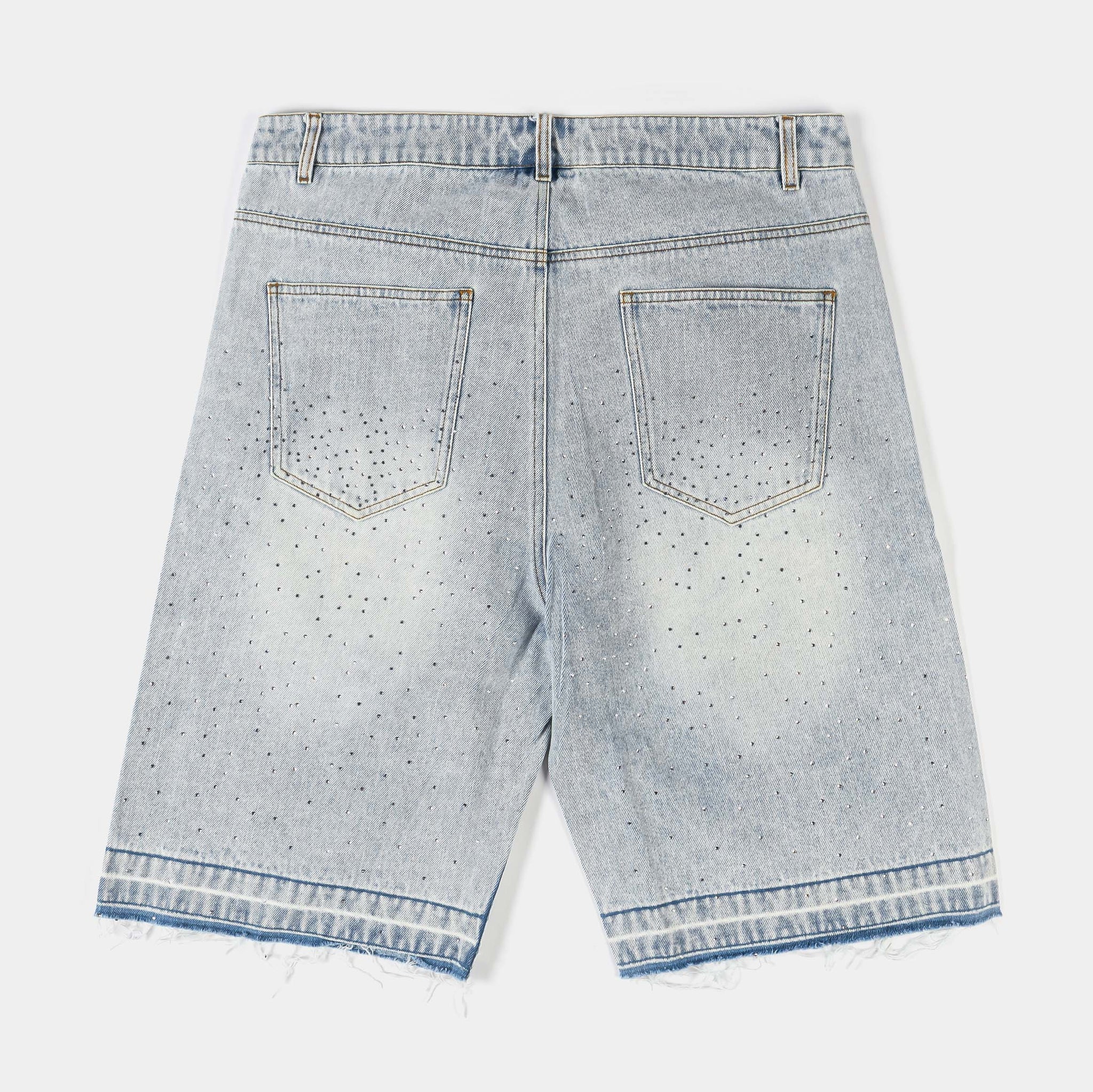 Maison Article Bling Crosses Denim Mens Shorts Blue MADS212 – Shoe