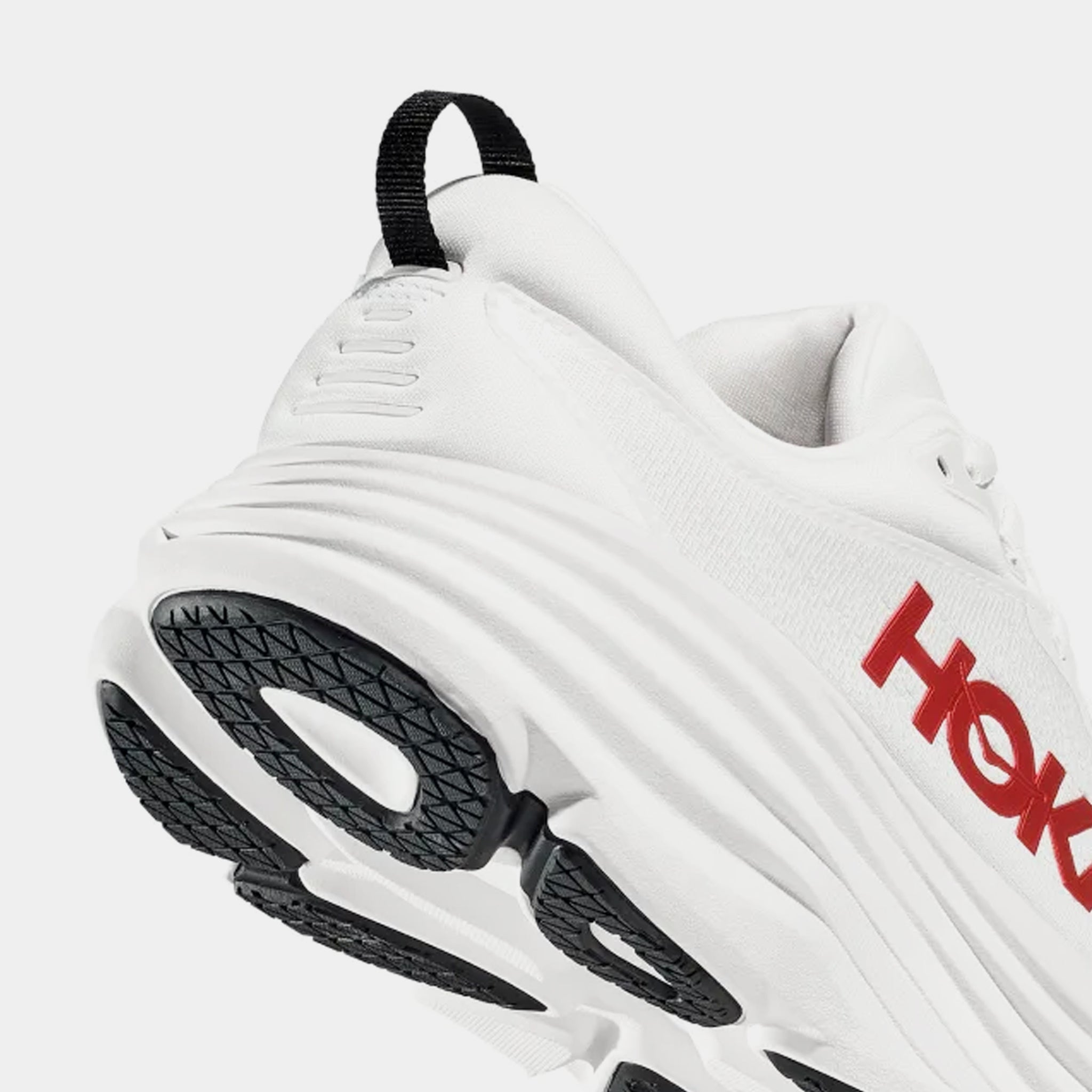 Hoka Bondi 8 Mens Running Shoes White Vermillion 1123202-WVR 