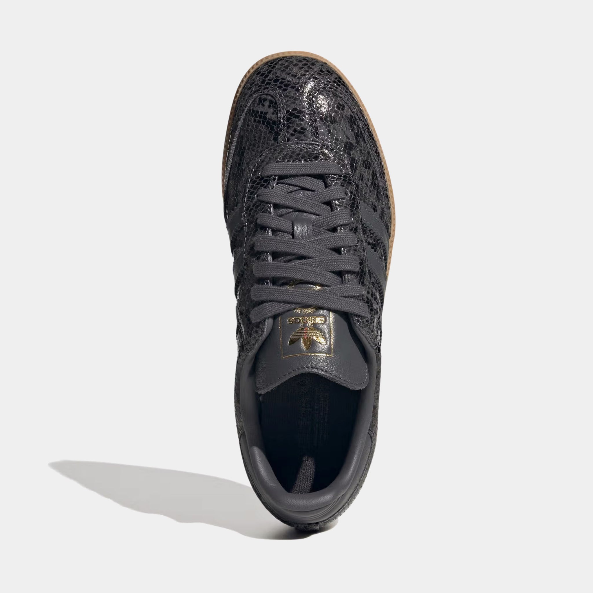 adidas Samba OG Faux Snakeskin Womens Lifestyle Shoes Black Gum