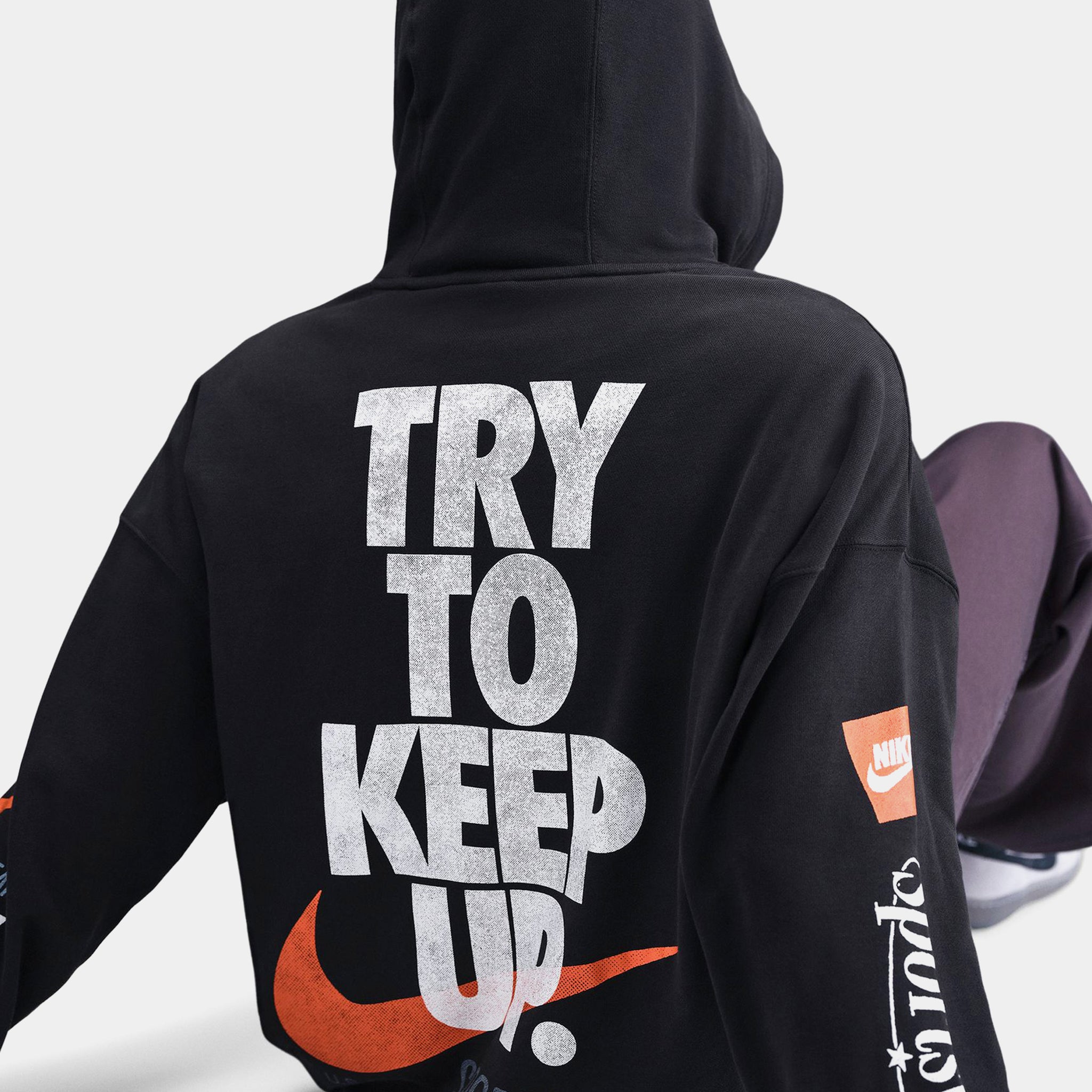Nike NSW Club Oversized French Terry Pullover Mens Hoodie Off Noir 