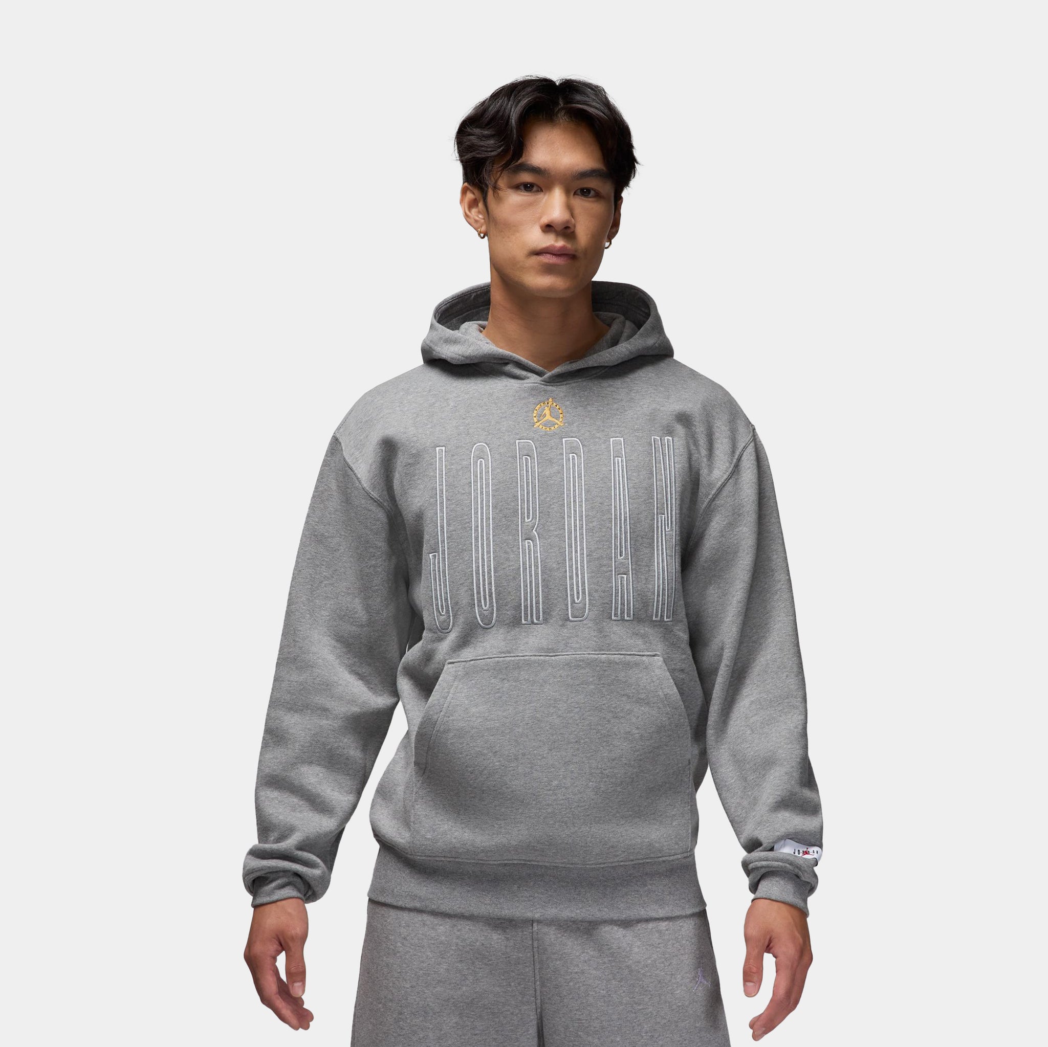 Jordan Brooklyn 84 Olympic Fleece Pullover Mens Hoodie Grey Gold