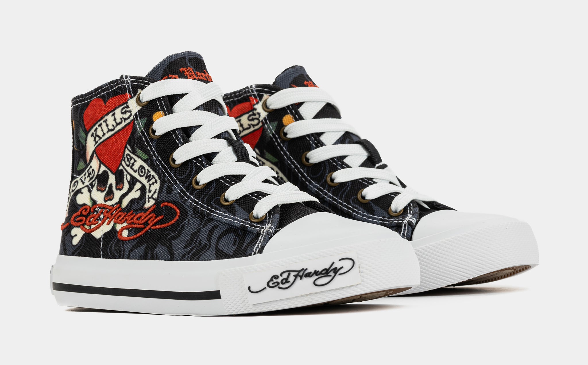Ed Hardy Kills Love Slowly High Top Preschool Lifestyle Shoes 