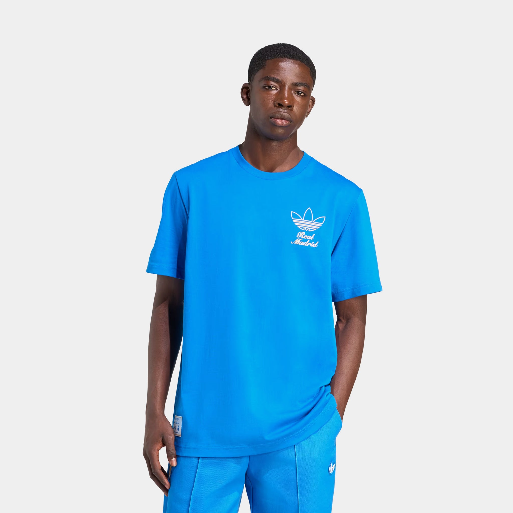 adidas Real Madrid Terrace Icons Graphic Mens Short Sleeve Shirt