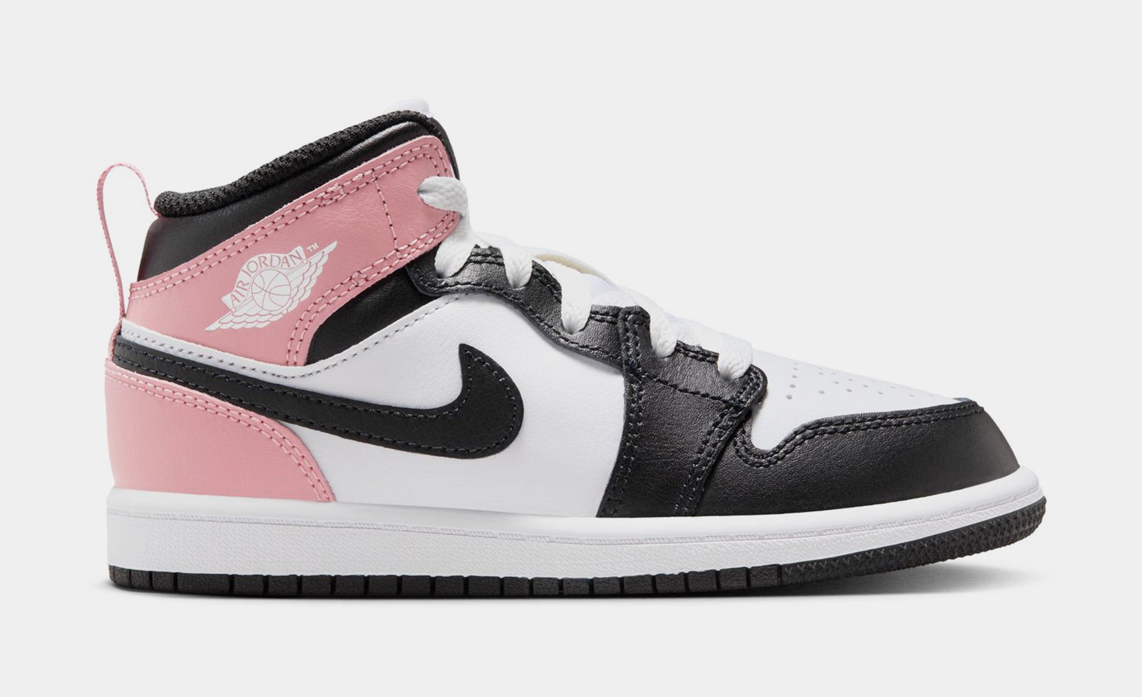pink and black high top jordans