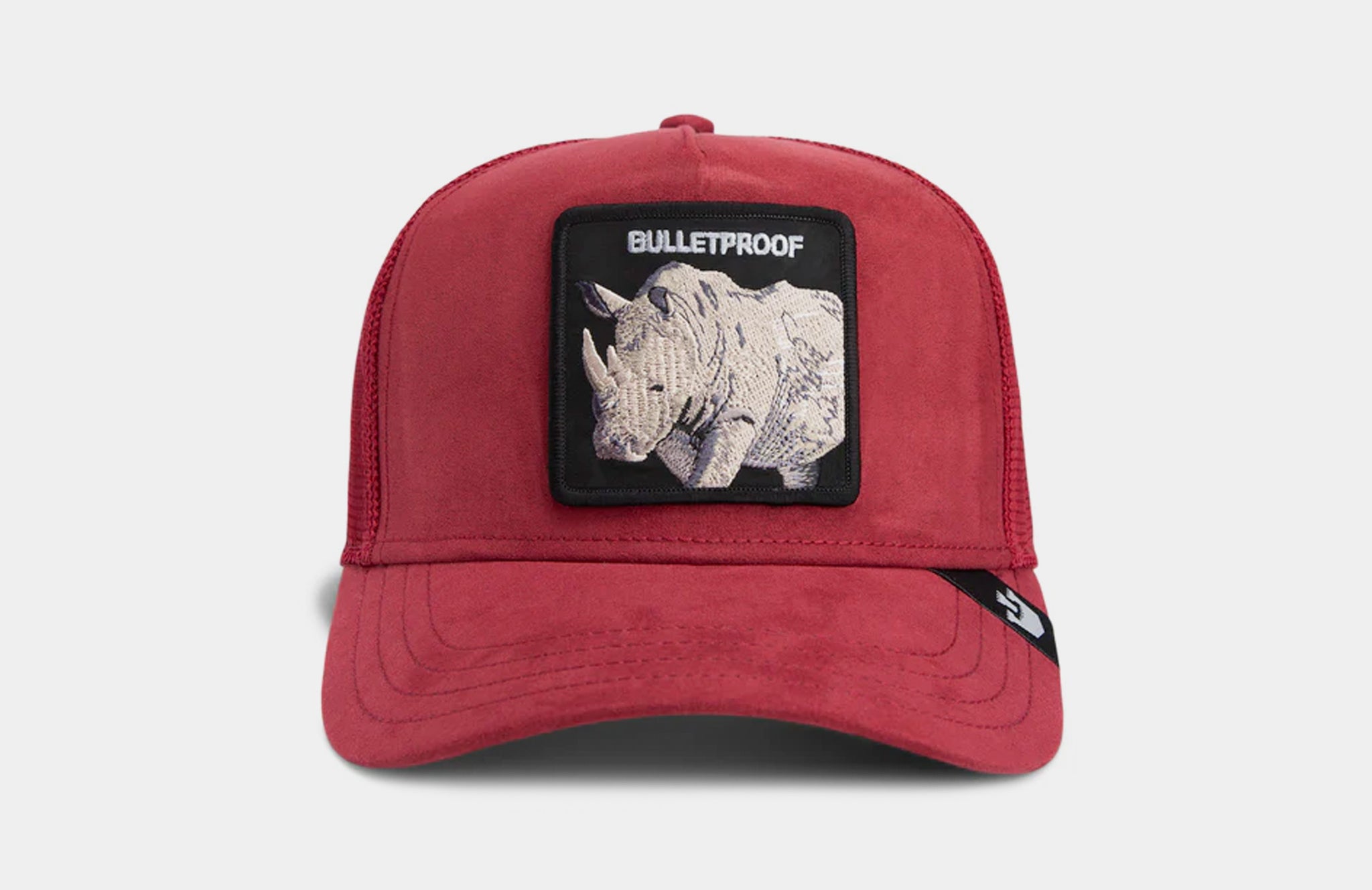 Goorin Bros The Suede Rhino Trucker Mens Hat Burgundy Black  display picture 1