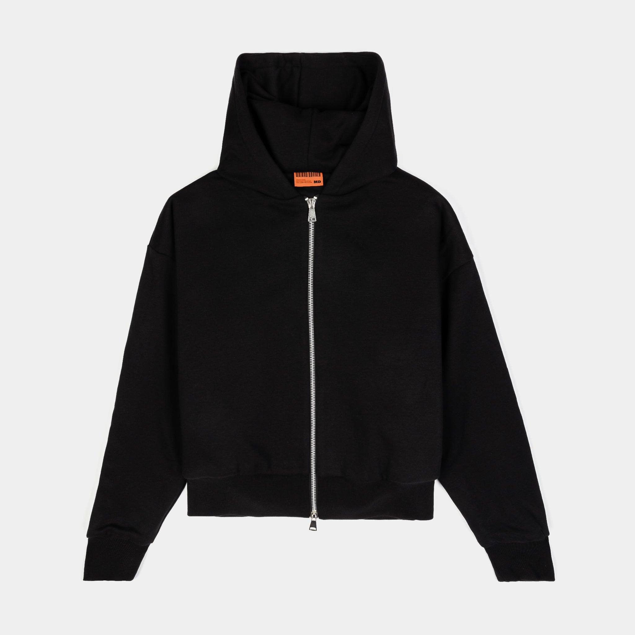 Maison Article Double Fleece Zip Up Mens Hoodie Black MADF102 