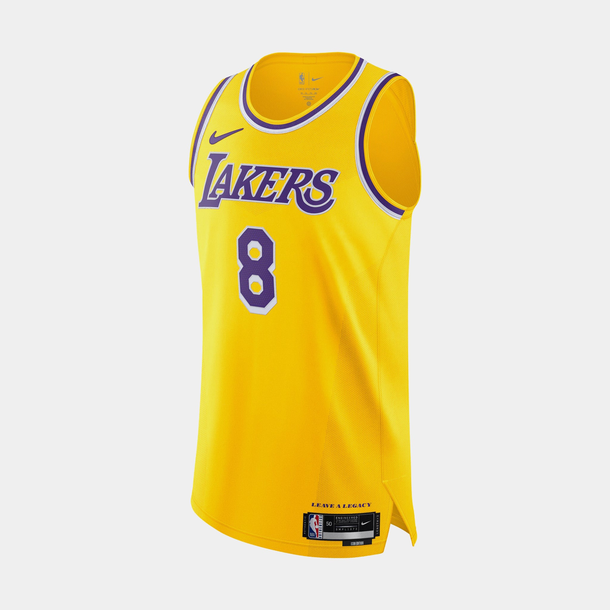 Nike Los Angeles Lakers Icon Edition Dri Fit ADV NBA Authentic Mens Jersey (Yellow)