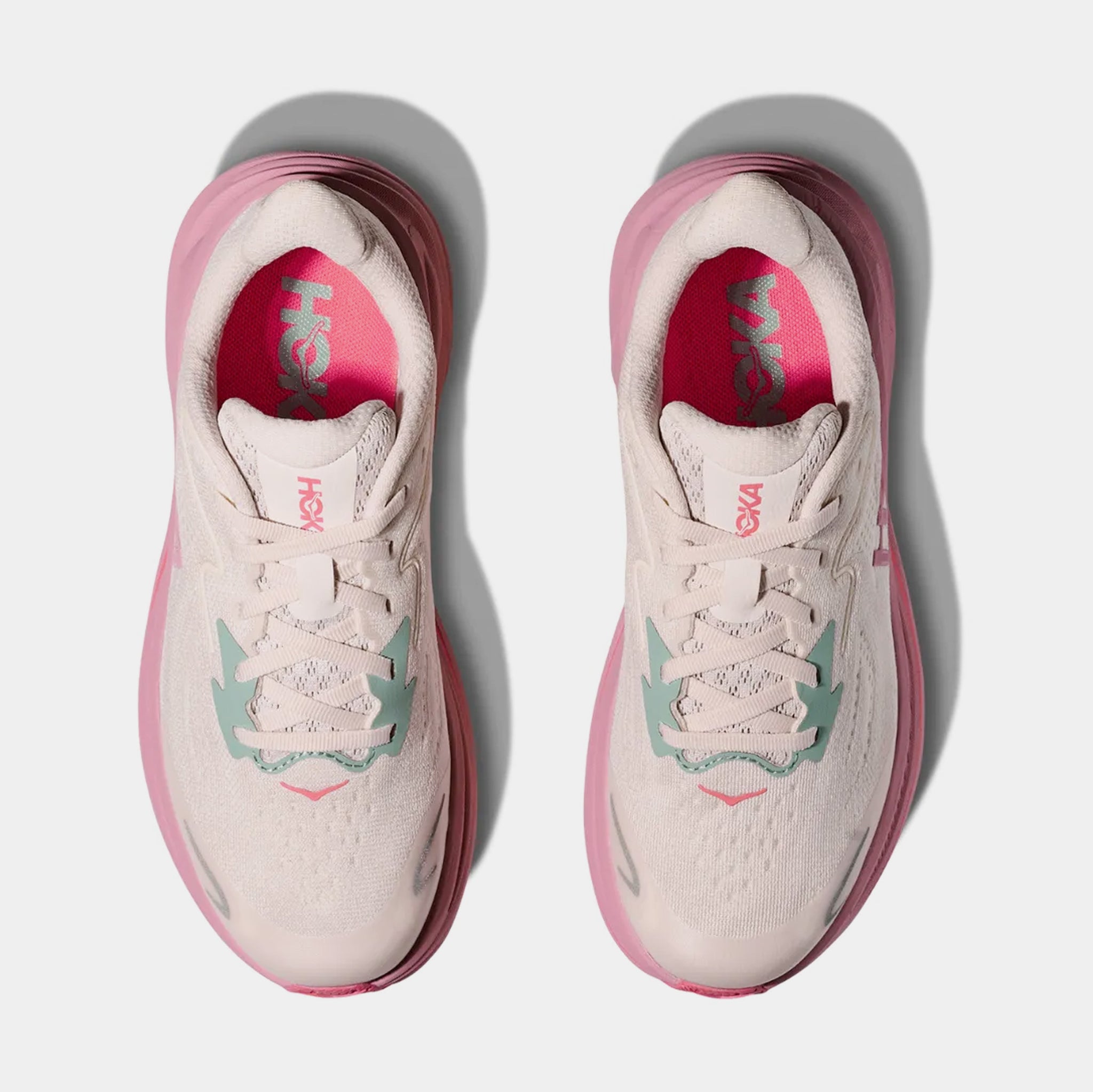 Hoka Clifton 10 Grade School Running Shoes Rose Cream Dried Rose