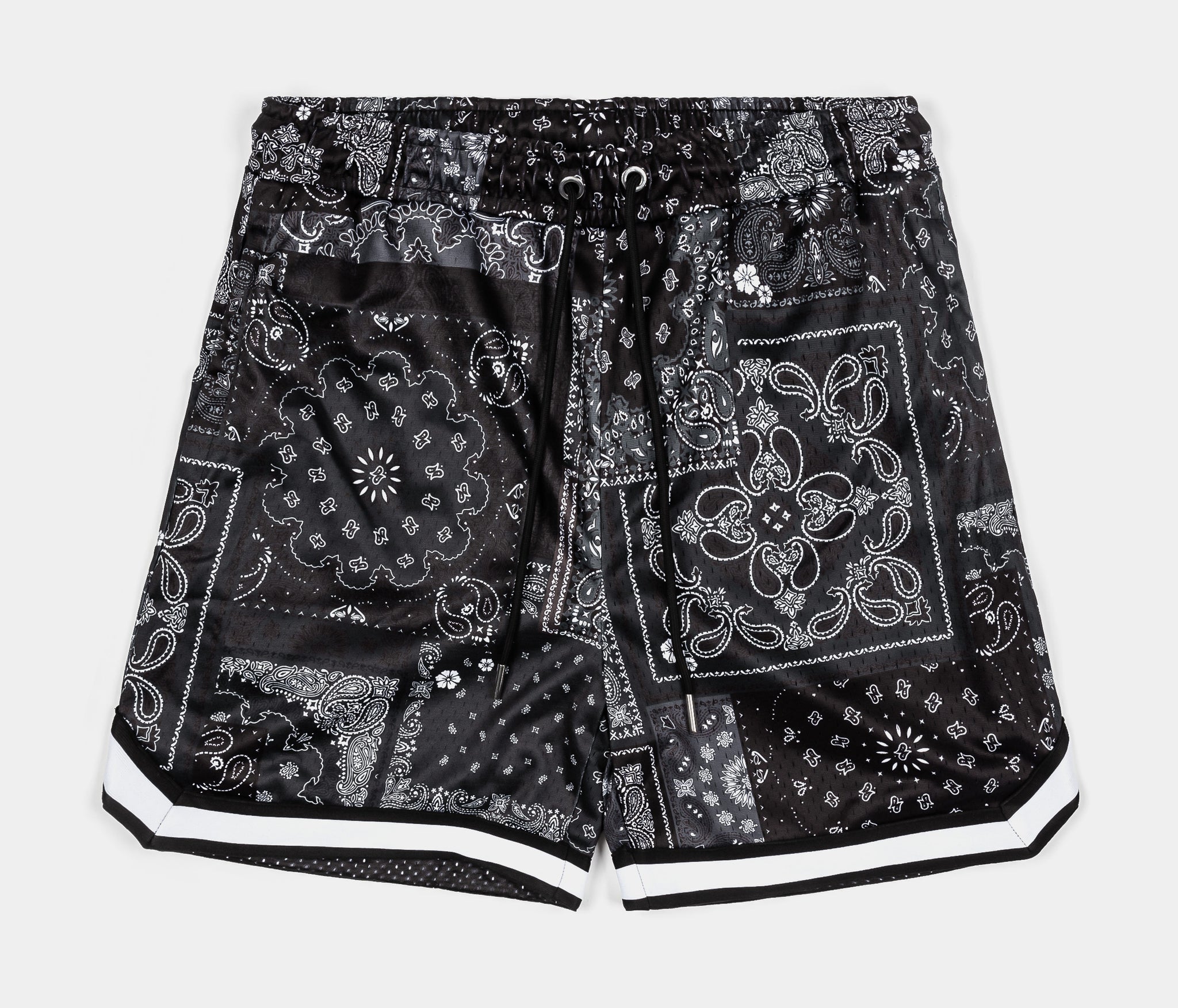 Maison Article Basketball Stripe Mesh Mens Shorts Grey Black