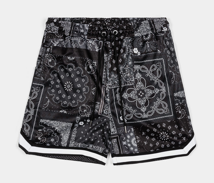 Maison Article All Over Print Crosses Mesh Mens Shorts Black Grey