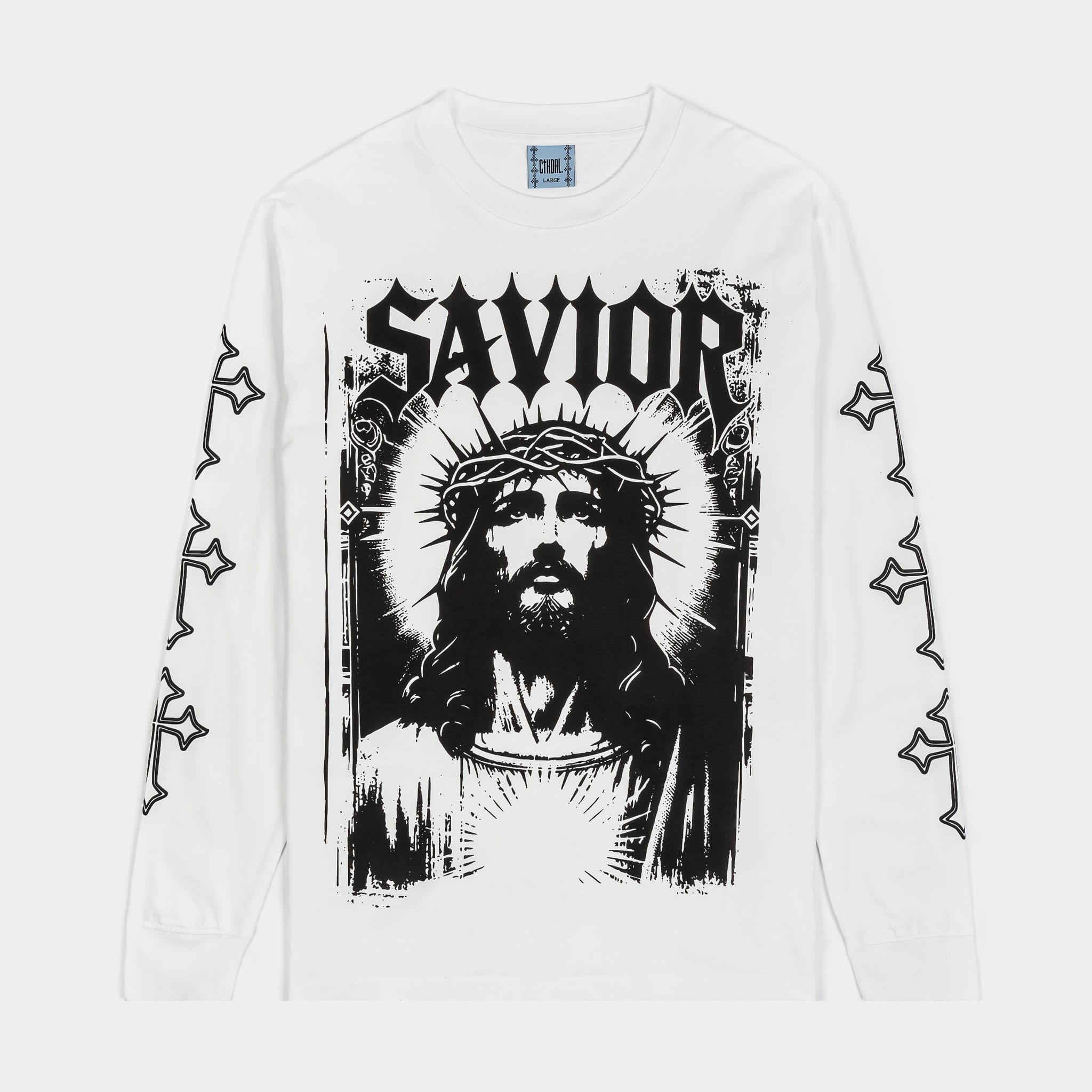 CTHDRL Savior Mens Long Sleeve Shirt White MARLS01 – Shoe Palace