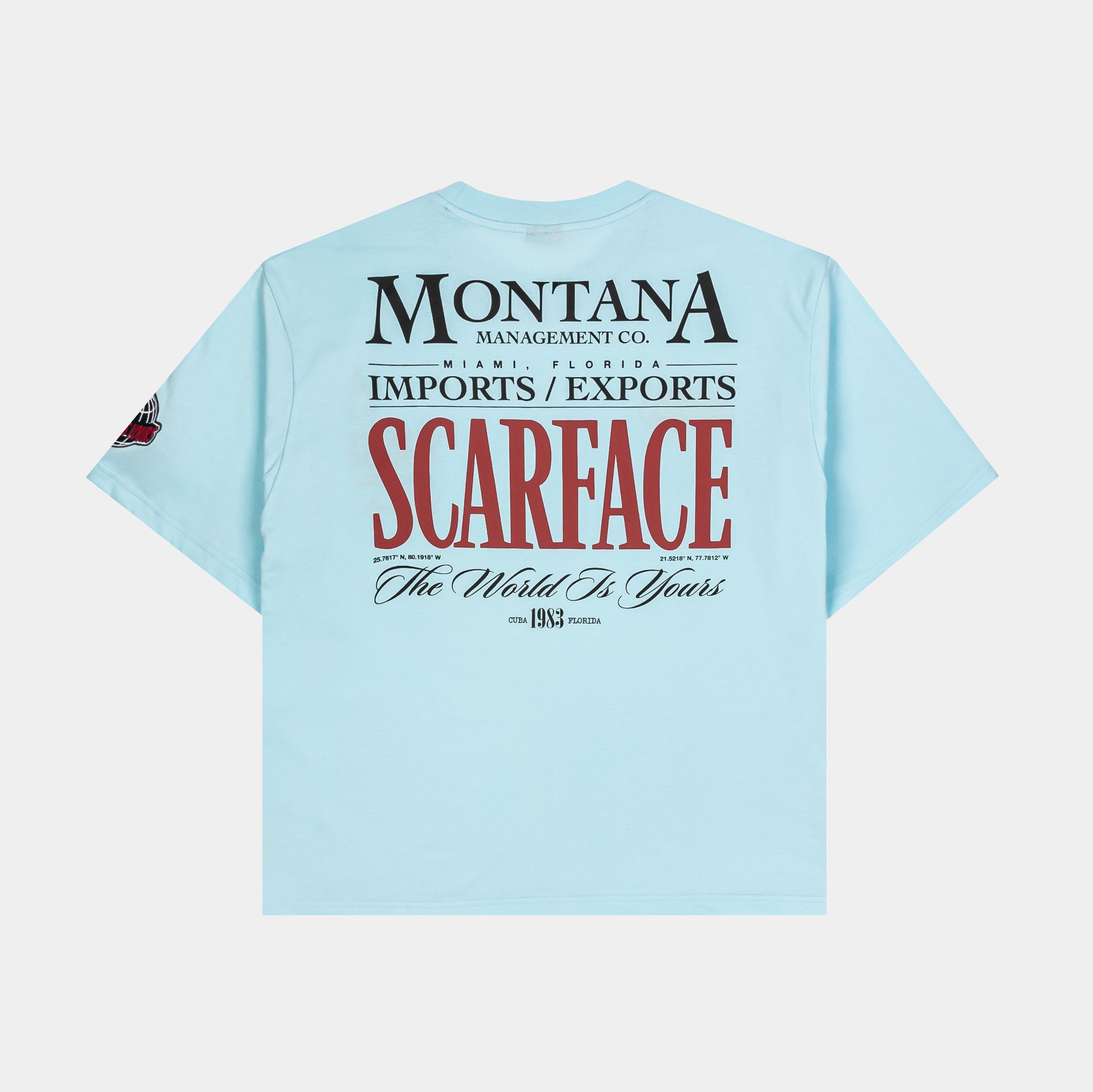 Shoe Palace SP x Scarface MGMT CO Mens Short Sleeve Shirt Blue Red