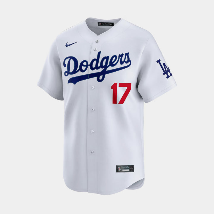 Nike Los Angeles Dodgers Home Button Up Mens Jersey Blue White