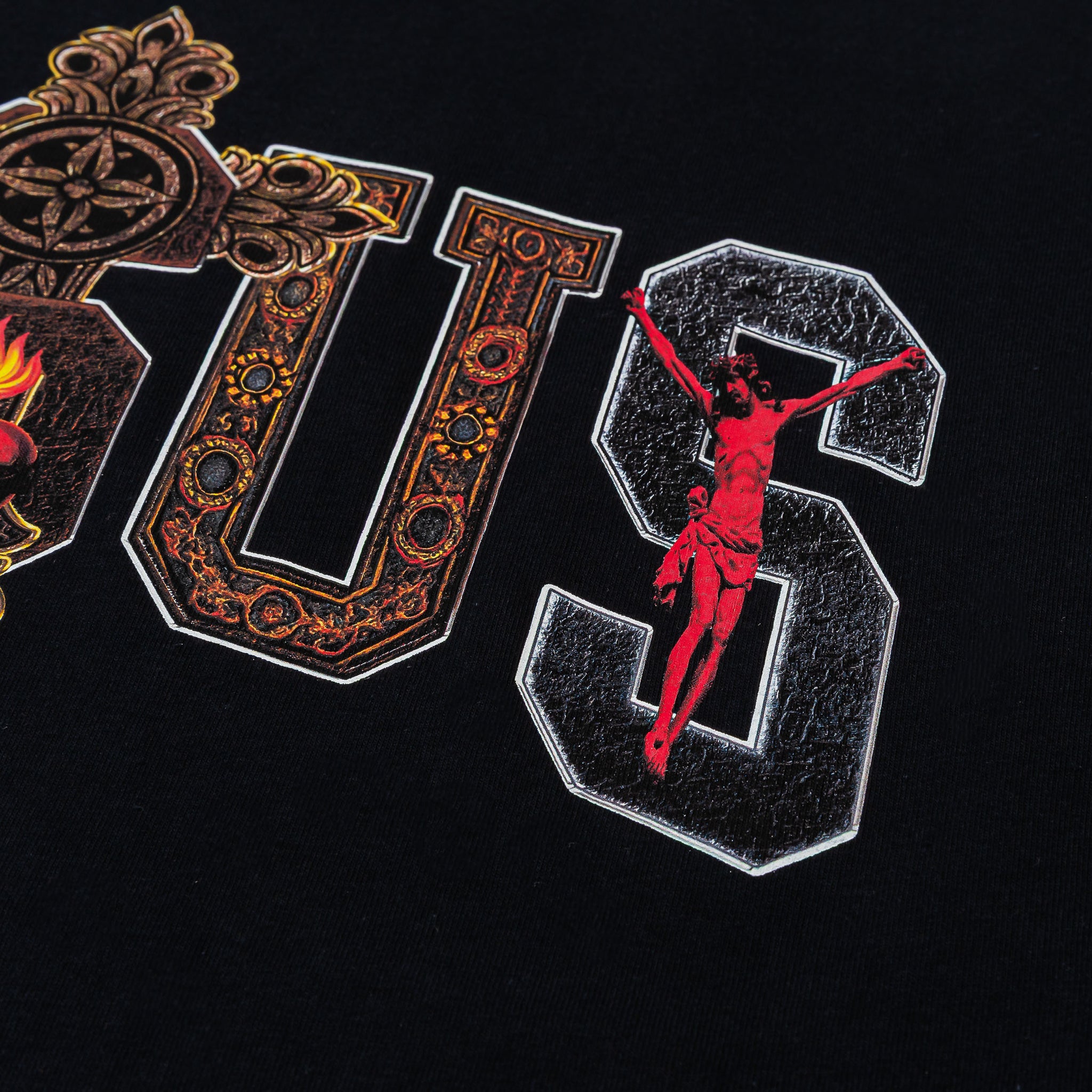 Original Sin Jesus Letters Mens Short Sleeve Shirt Black Red
