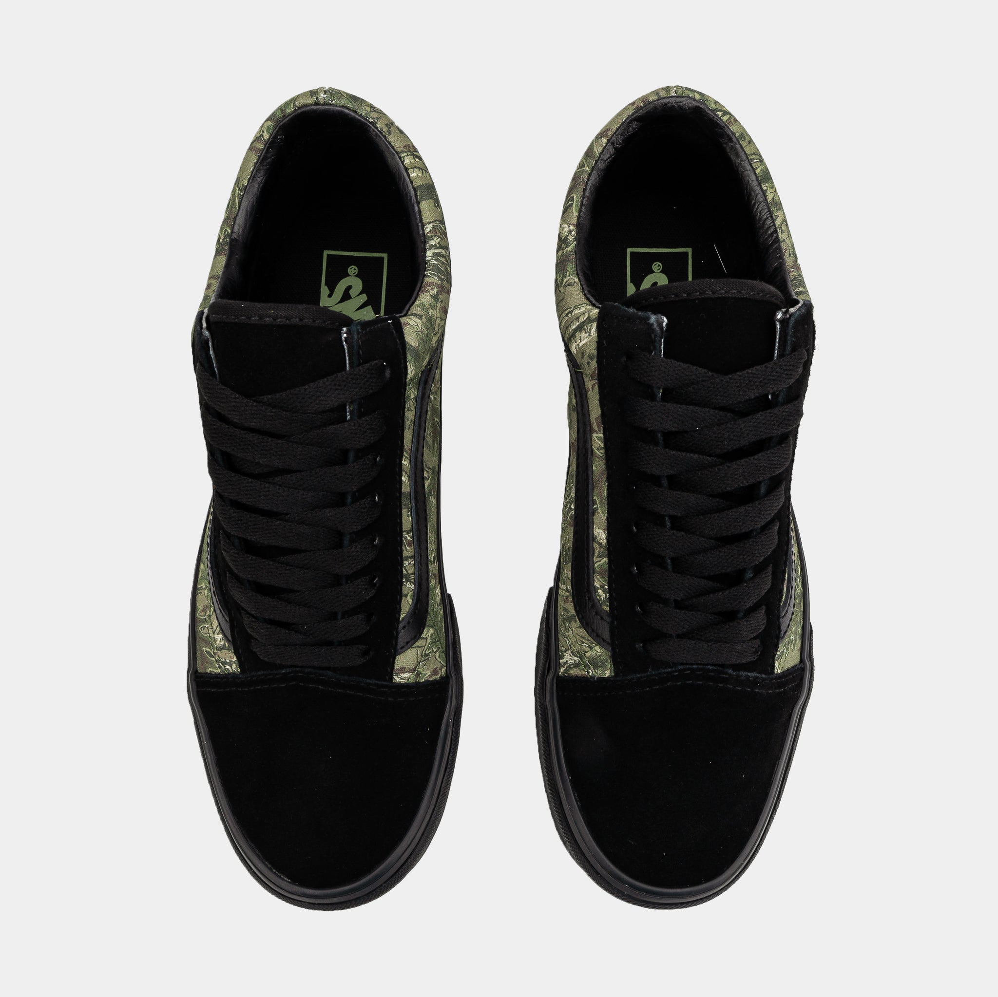 Vans Old Skool Camo Mens Skate Shoes Black Green E9TBLR 