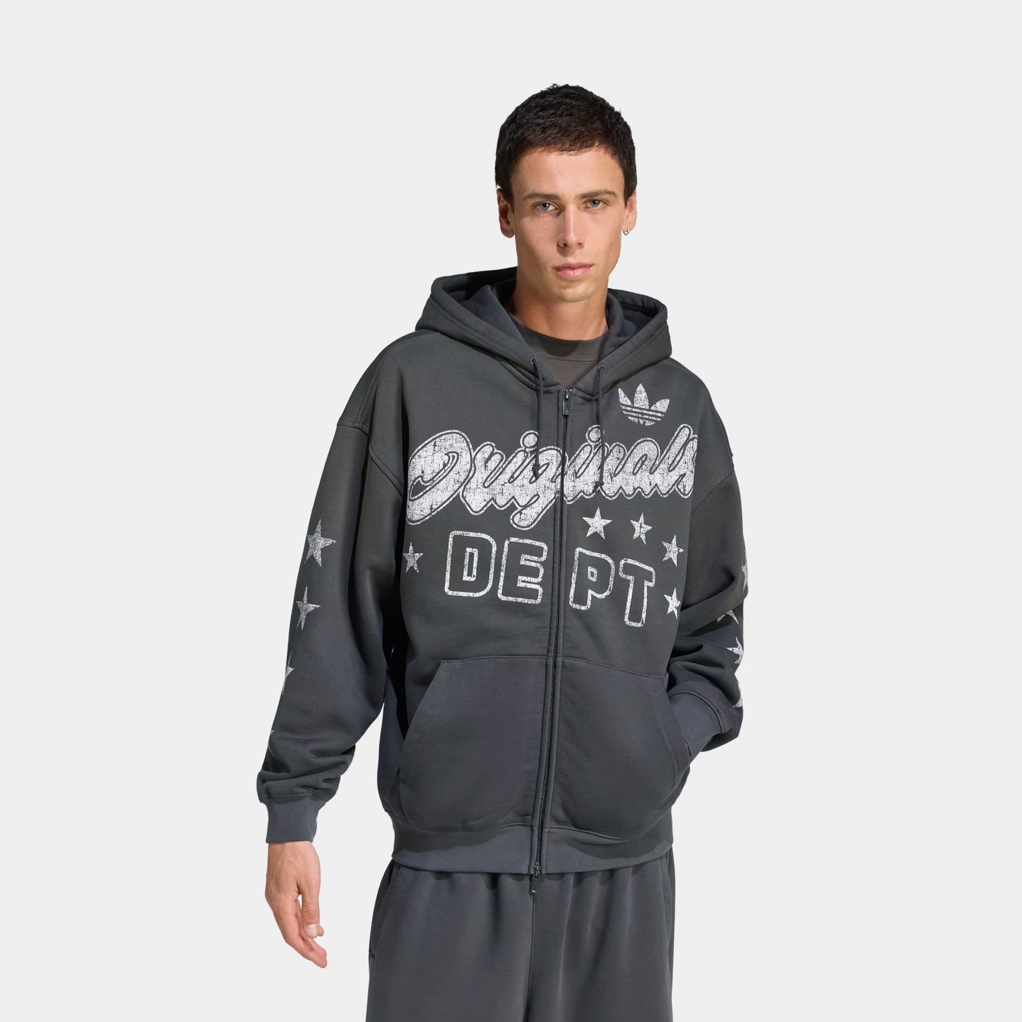 adidas Originals Department Graphic Full Zip Mens Hoodie Carbon