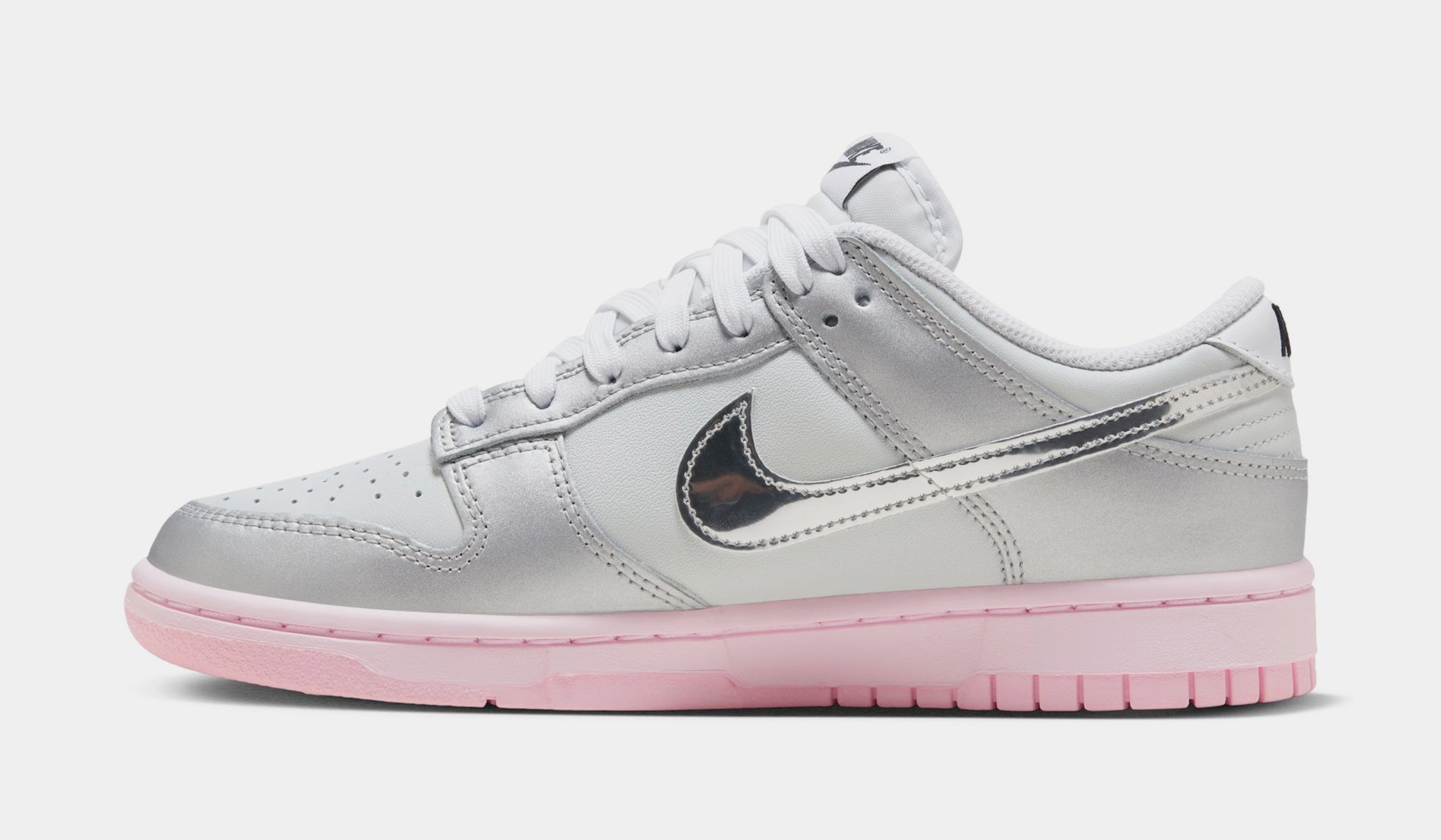 metallic silver dunks