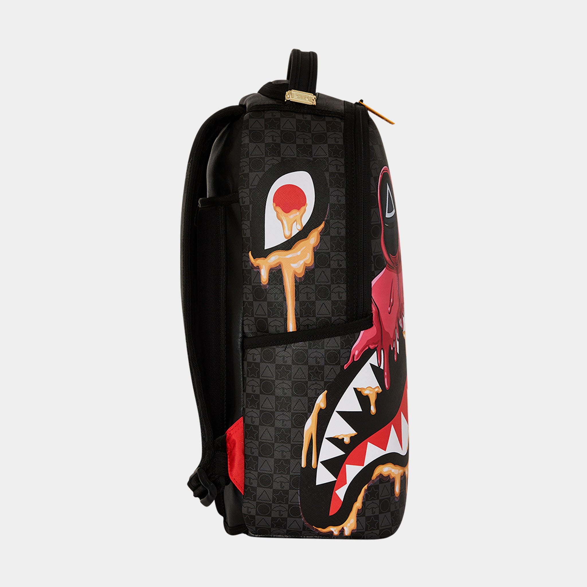 Sprayground Squid Game Henchmen Mens Backpack Grey Red 910B7347NSZ
