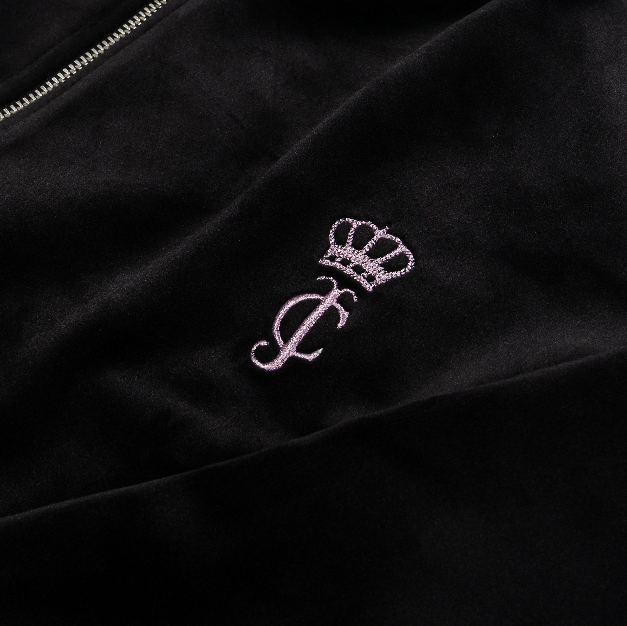 Juicy Couture Relaxed Velour Zip Womens Hoodie Liquorice