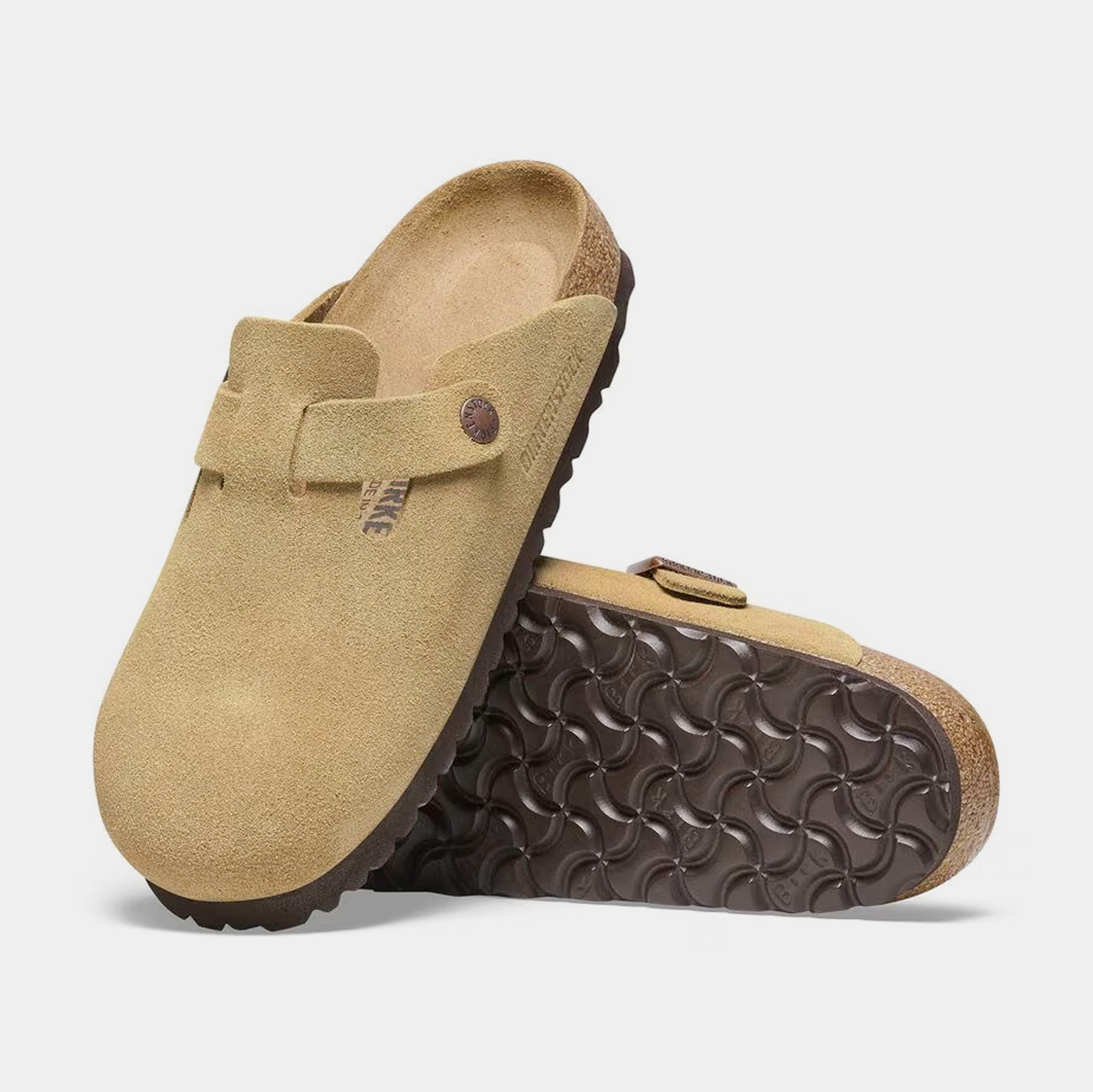 Birkenstock Cream Suede Men\'s Sandals Amazon.com | Birkenstock Unisex Arizona Soft Footbed Latte  main image 2