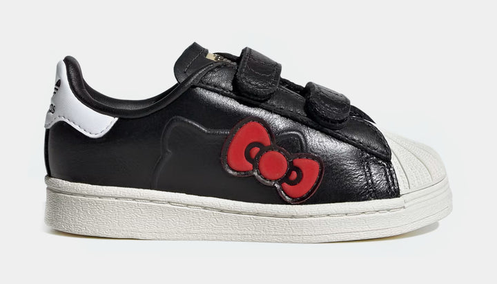 adidas Originals x Hello Kitty Superstar Comfort Closure Black/White/Red Preschool Girls' Shoes, Size: 3